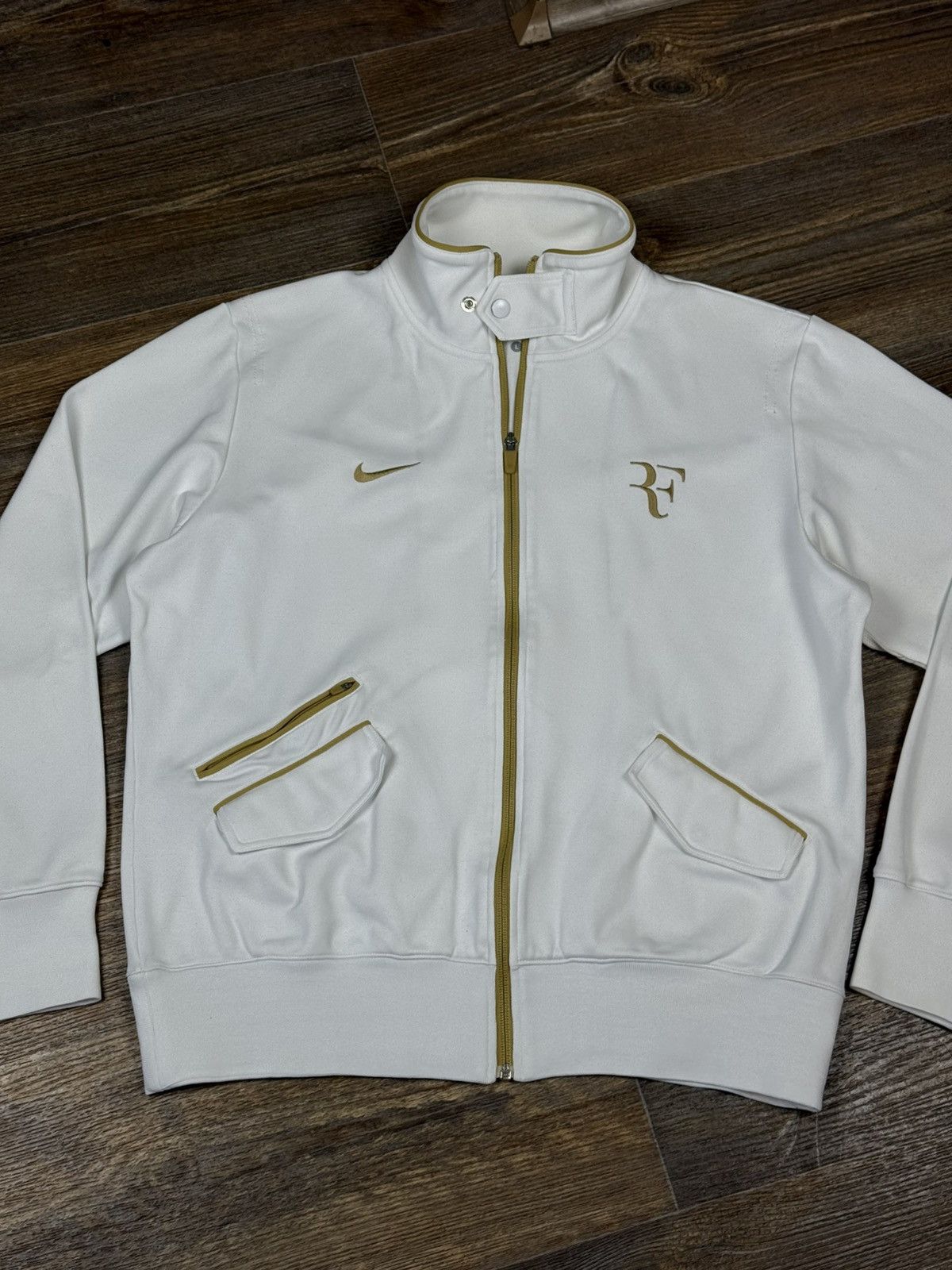 Nike Nike RF Roger Federer Wimbeldon 2010 White Zip Track Jacket Size US L / EU 52-54 / 3 - 5 Thumbnail