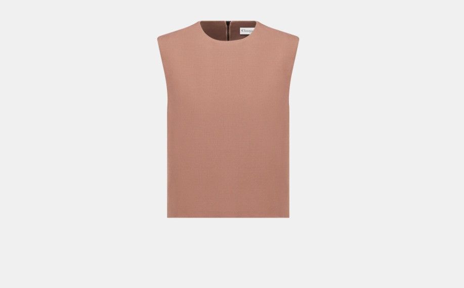 o1w1db10824 Wool & Silk Sleeveless Top in Cognac