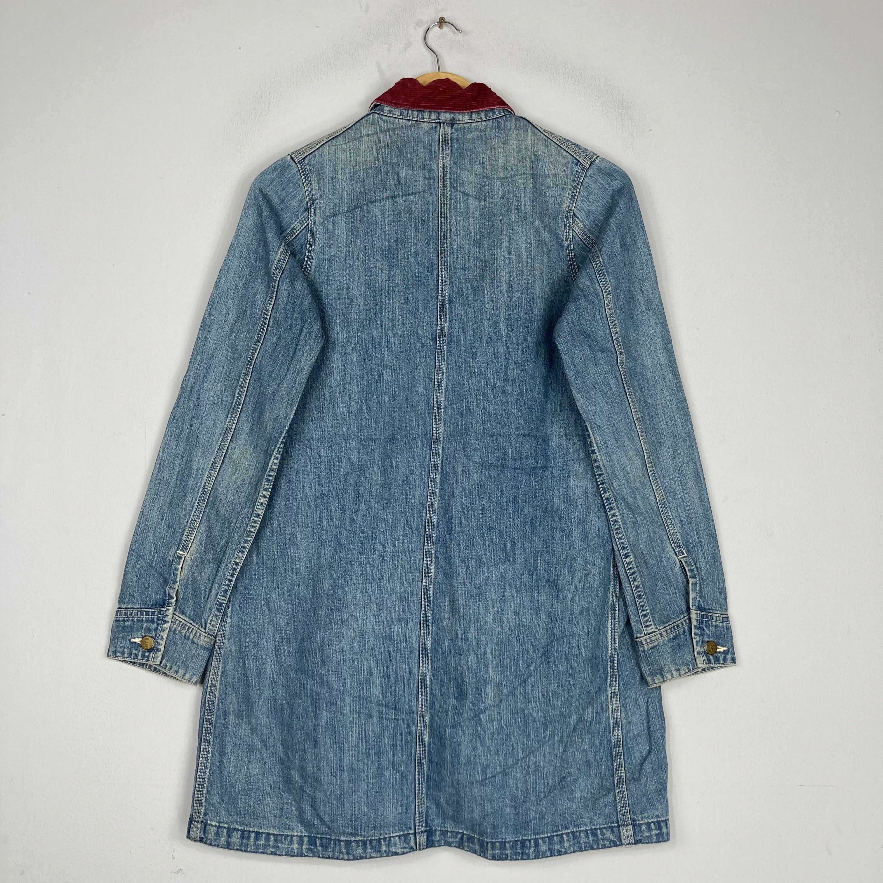 Japanese Brand Vintage X-GIRL x LEE Union Made Trench Denim Chore Jacket Size US S / EU 44-46 / 1 - 6 Thumbnail