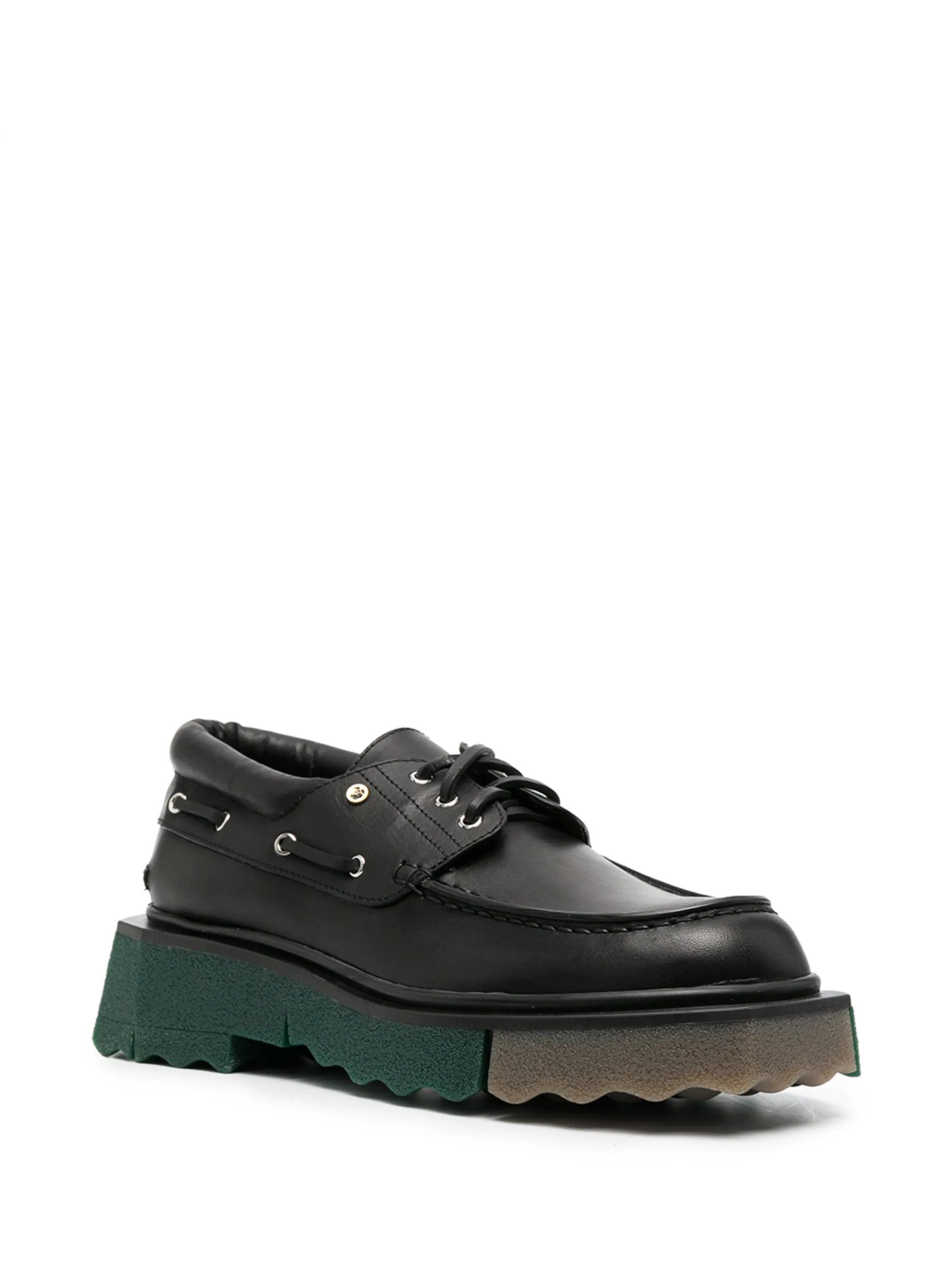 Off-White o1gr1nt0125 Sponge Boat Lace-up Shoes in Black Size US 6 / IT 36 - 2 Thumbnail