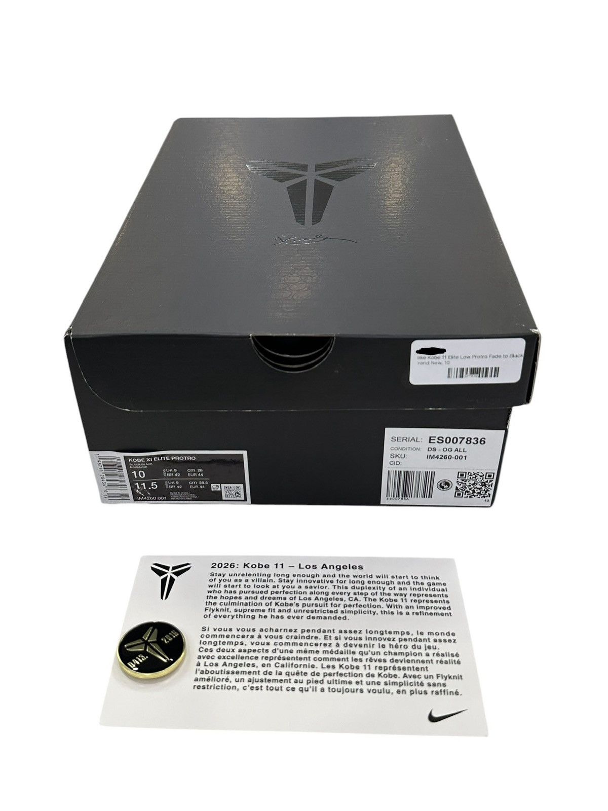 Nike Nike Kobe 11 Elite Low Protro “Fade To Black” 2026 Size 10 Size US 10 / EU 43 - 8 Thumbnail