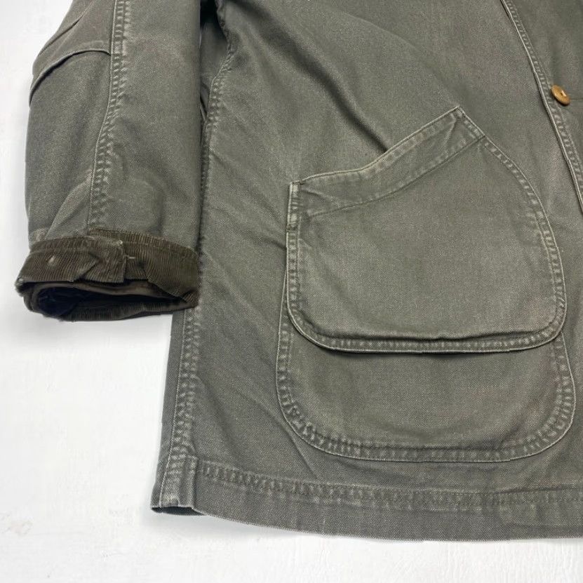 Vintage VINTAGE L.L.Bean Original Field Chore Coat Olive 187061 Removable Wool Plaid Lining 7950 XL Green Canvas Wool Regular Button Size US XL / EU 56 / 4 - 3 Thumbnail