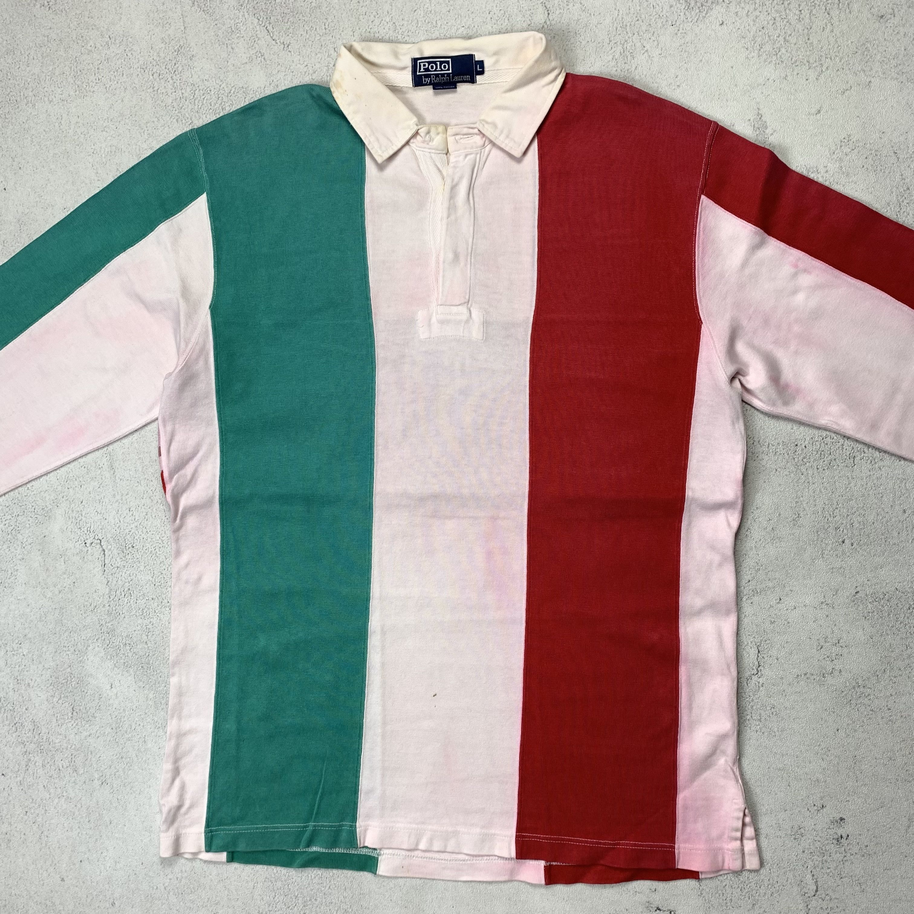 Polo Ralph Lauren Vintage Polo Ralph Lauren Italy Flag Rugby Shirt Size US L / EU 52-54 / 3 - 7 Thumbnail