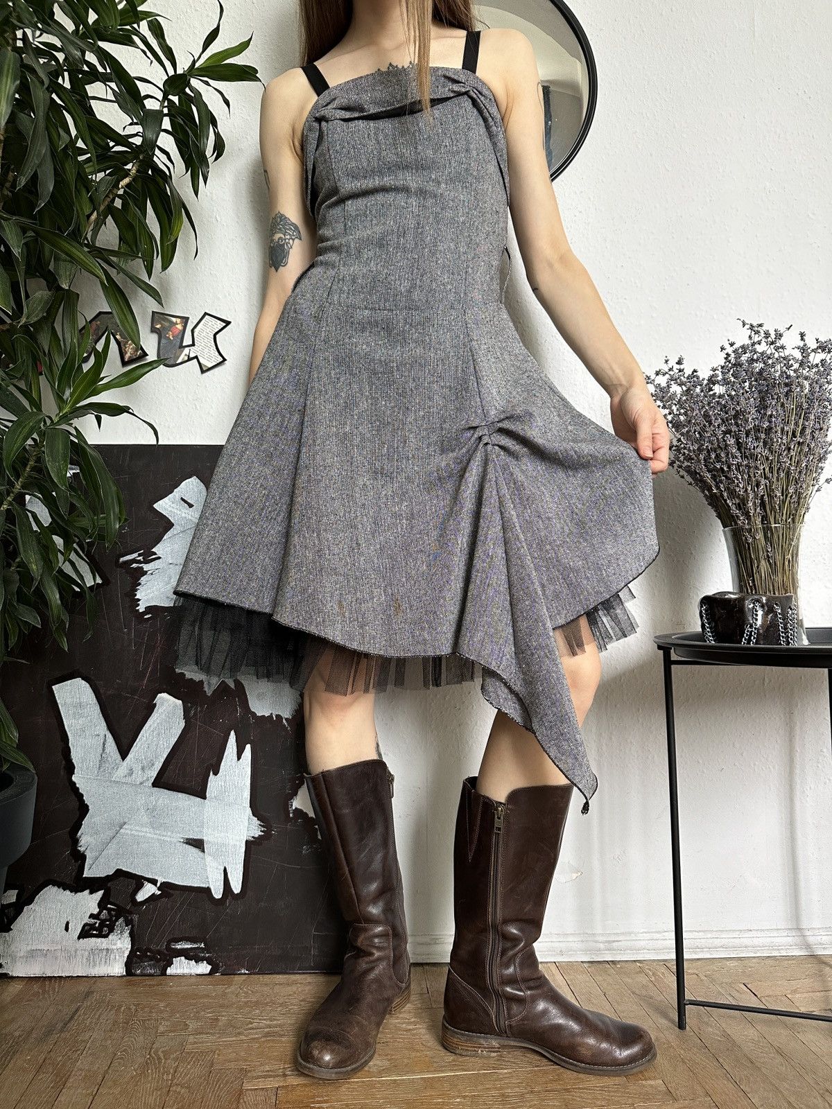 Beauty Beast × If Six Was Nine Office Siren Asymmetrical Vintage Dress Sade New York Style Size XS / US 0-2 / IT 36-38 - 1 Thumbnail