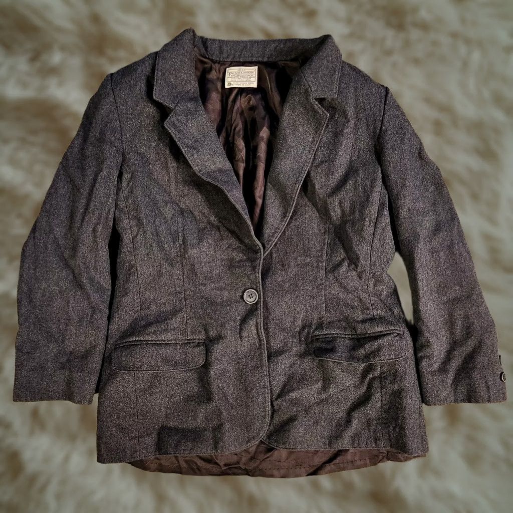 Pendleton VINTAGE Pendleton Women's Blazer Medium Black Virgin Wool USA Made Size M / US 6-8 / IT 42-44 - 1 Thumbnail