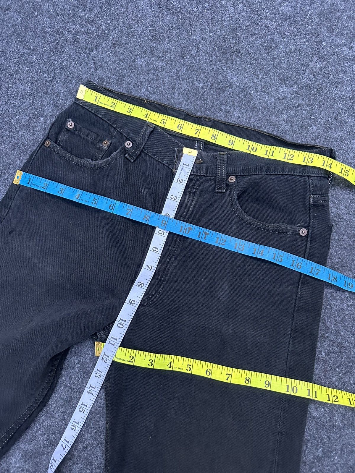 Levi's Levis 501 Made in Usa Super Black Distressed Denim 30x29 D15 Size US 30 / EU 46 - 4 Thumbnail