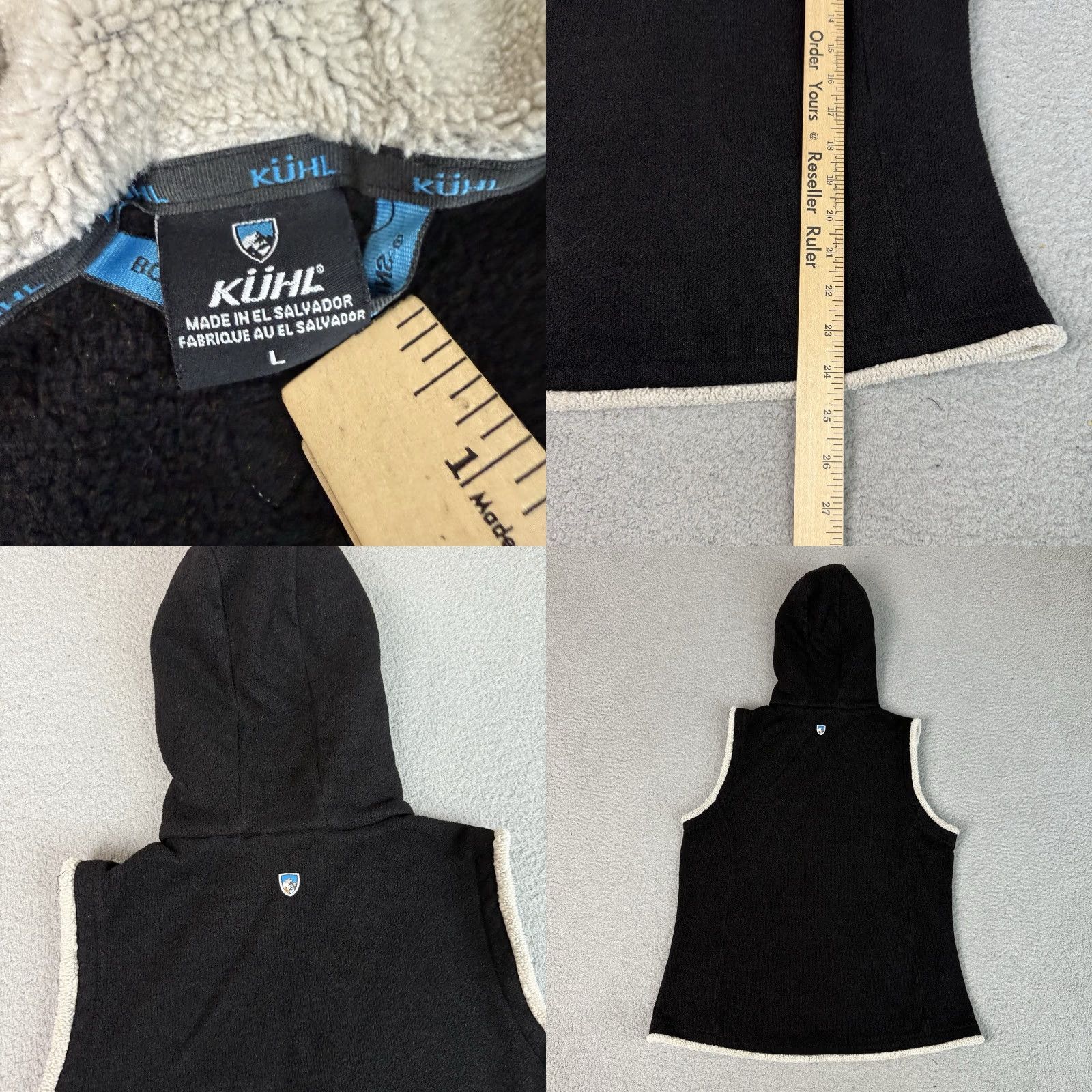 Vintage Kuhl Vest Womens L Black Alfpaca Fleece Full Zip Hooded Outdoor Vest Size L / US 10 / IT 46 - 8 Thumbnail