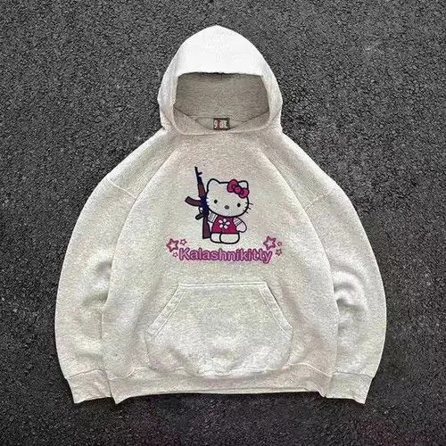 Other Fumina x Yuki Grey casual retro Kitty cat pattern hoodie y2k Size US L / EU 52-54 / 3 - 5 Thumbnail