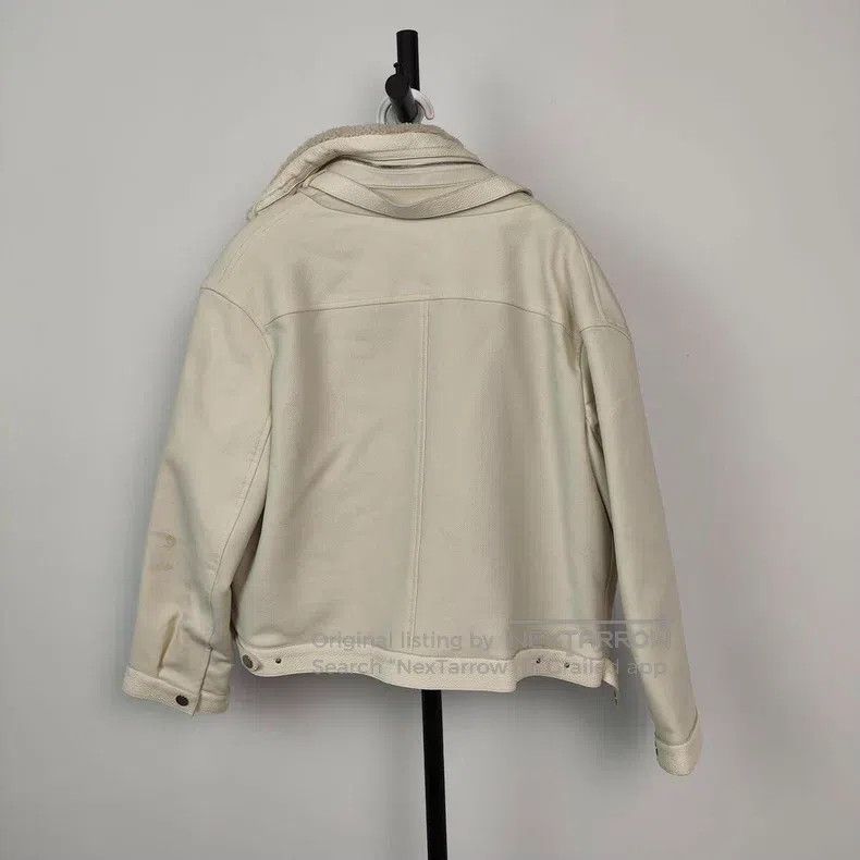 Hermes Hermes Shearling and Leather Jacket, White Size XS / US 0-2 / IT 36-38 - 2 Thumbnail