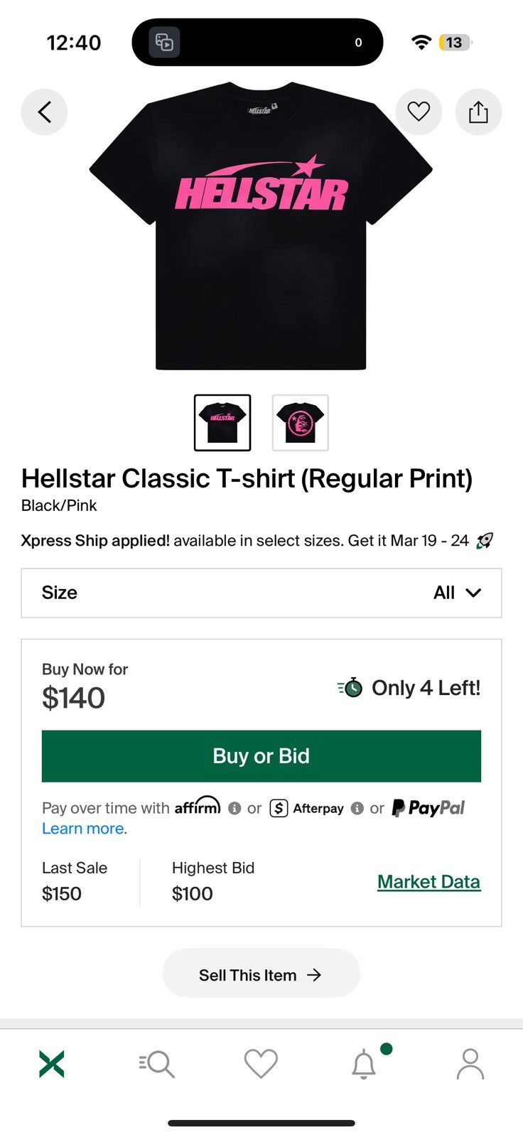 HELLSTAR Hellstar Black & Pink Shirt Size US S / EU 44-46 / 1 - 3 Thumbnail