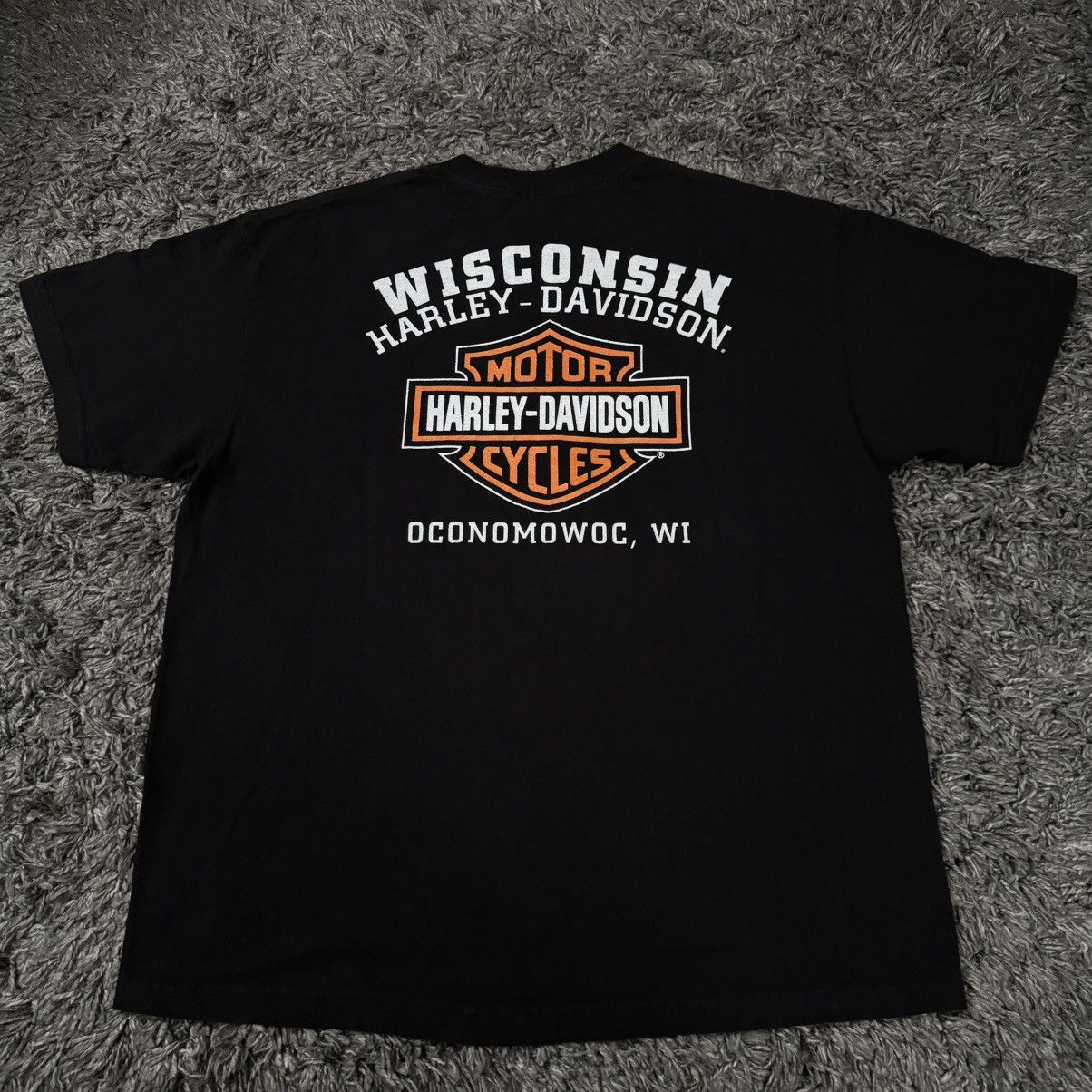 Harley Davidson Harley Davidson Wisconsin Eagle USA Flag Tee Shirt Size US XL / EU 56 / 4 - 4 Thumbnail