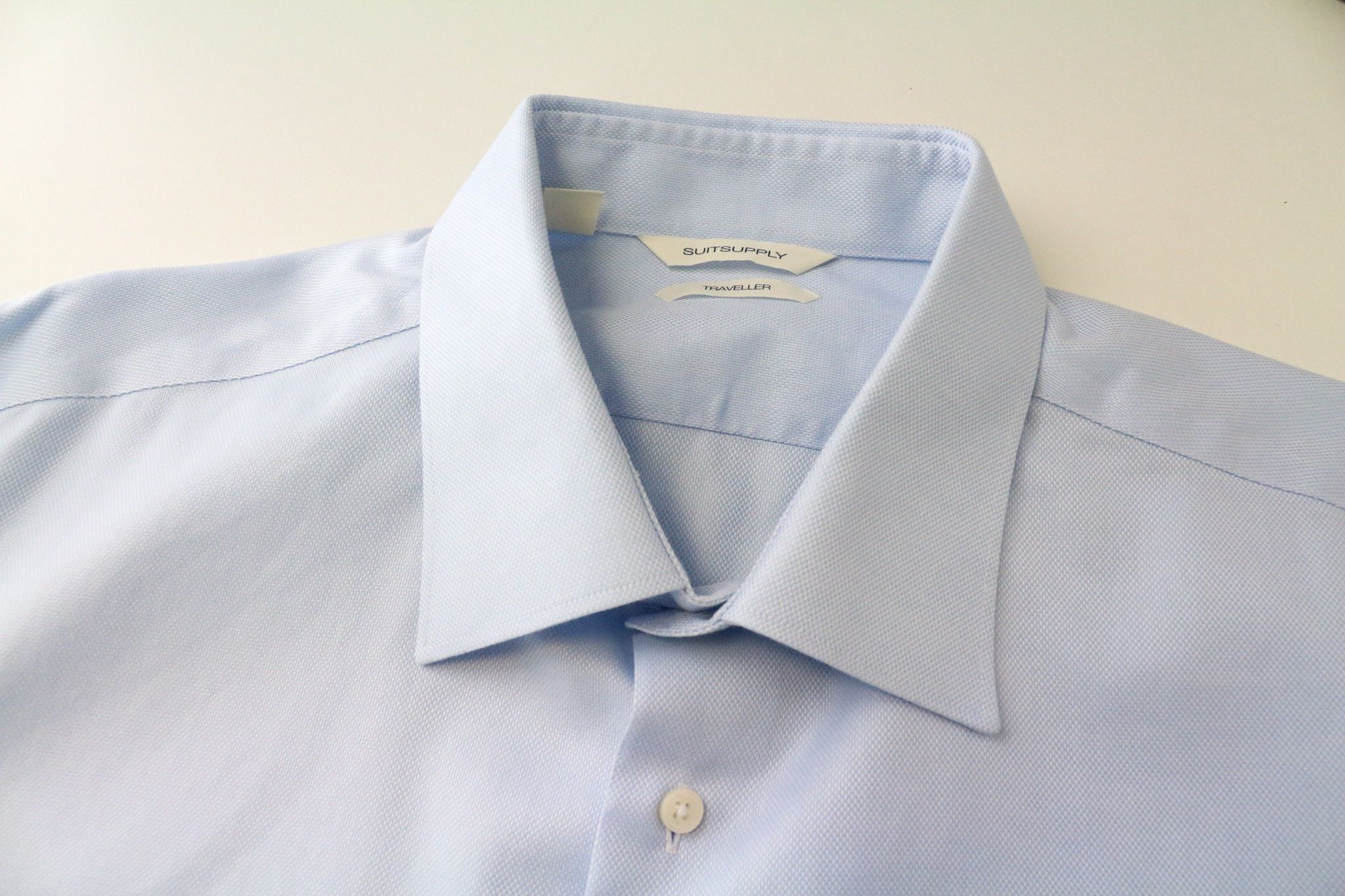 Suitsupply TRAVELLER 45/17 3/4 Blue Cotton Shirt 74782 Size US L / EU 52-54 / 3 - 3 Thumbnail