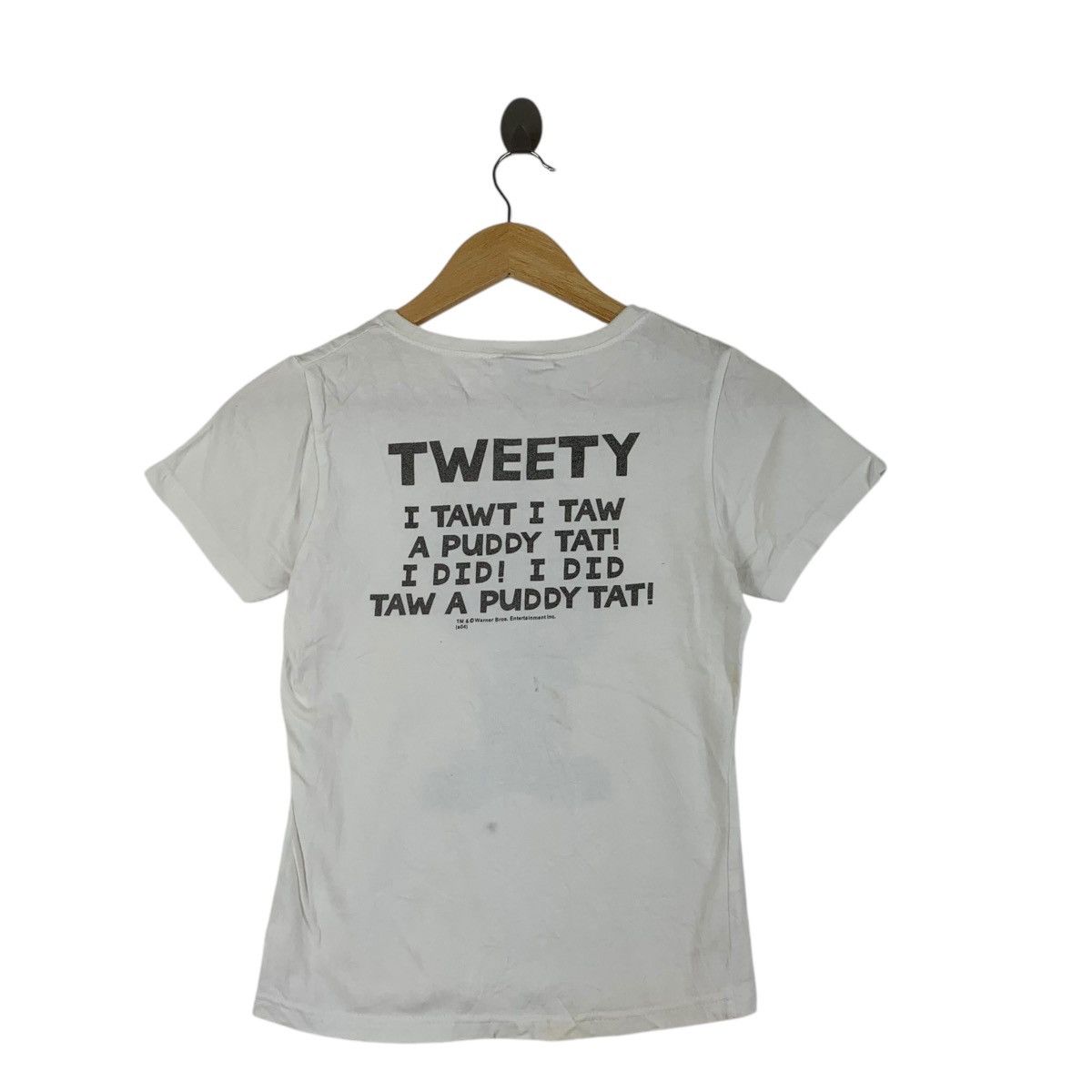 Vintage Vintage 2004 LOONEY TUNES TWEETY BIRD Glitter Tee Shirt Top Size M / US 6-8 / IT 42-44 - 4 Thumbnail