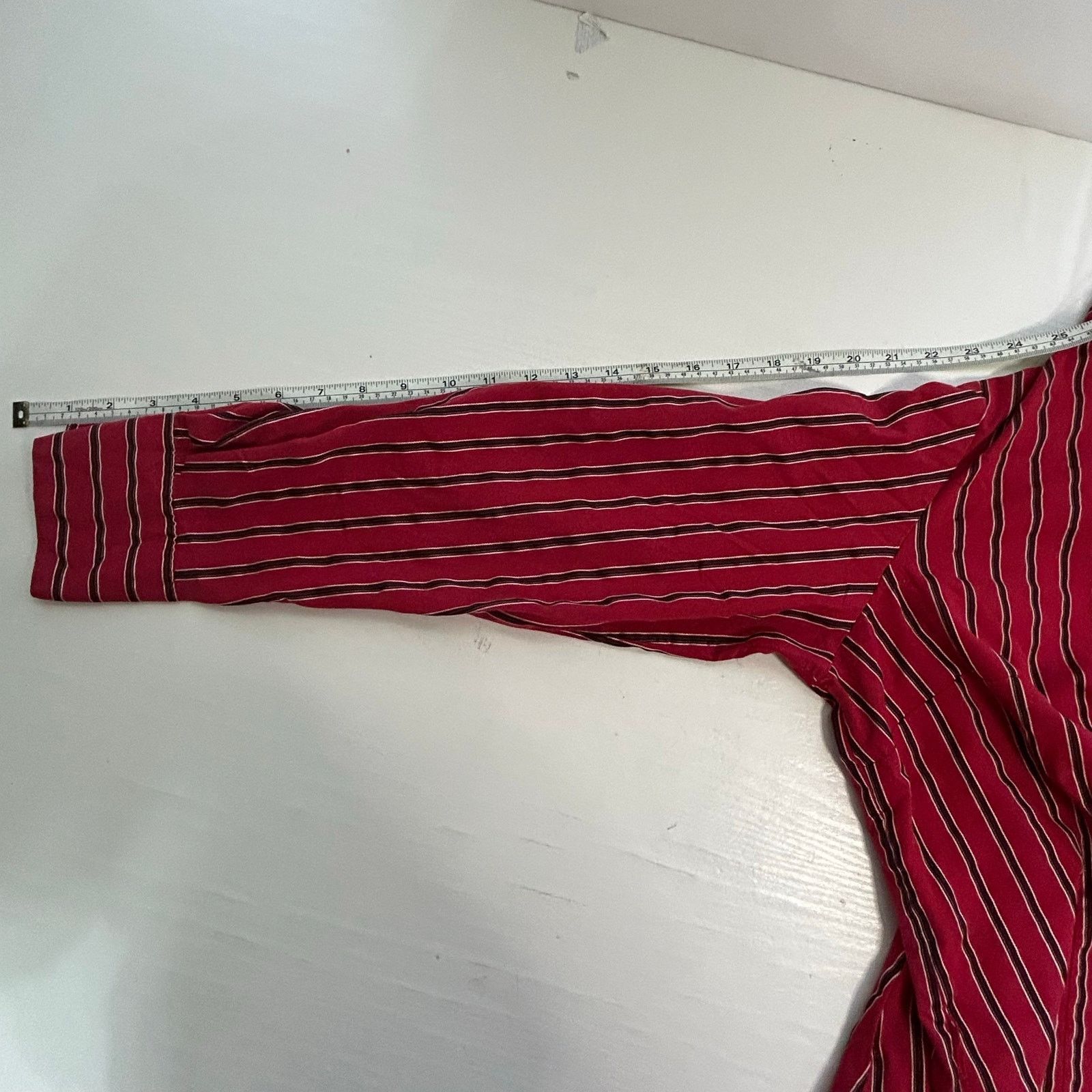 Worthington Worthington Red Black Stripe Button Down Blouse 1X Size XXL / US 16-18 / IT 52-54 - 8 Thumbnail