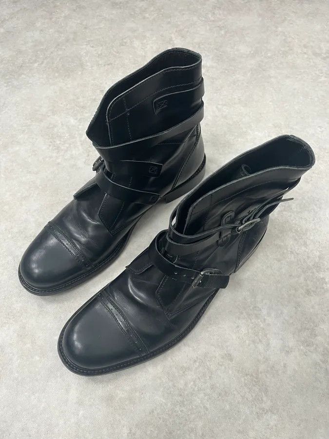Dolce & Gabbana 2000s Dolce & Gabbana Buckles Black Leather Boots Size US 8 / EU 41 - 5 Thumbnail