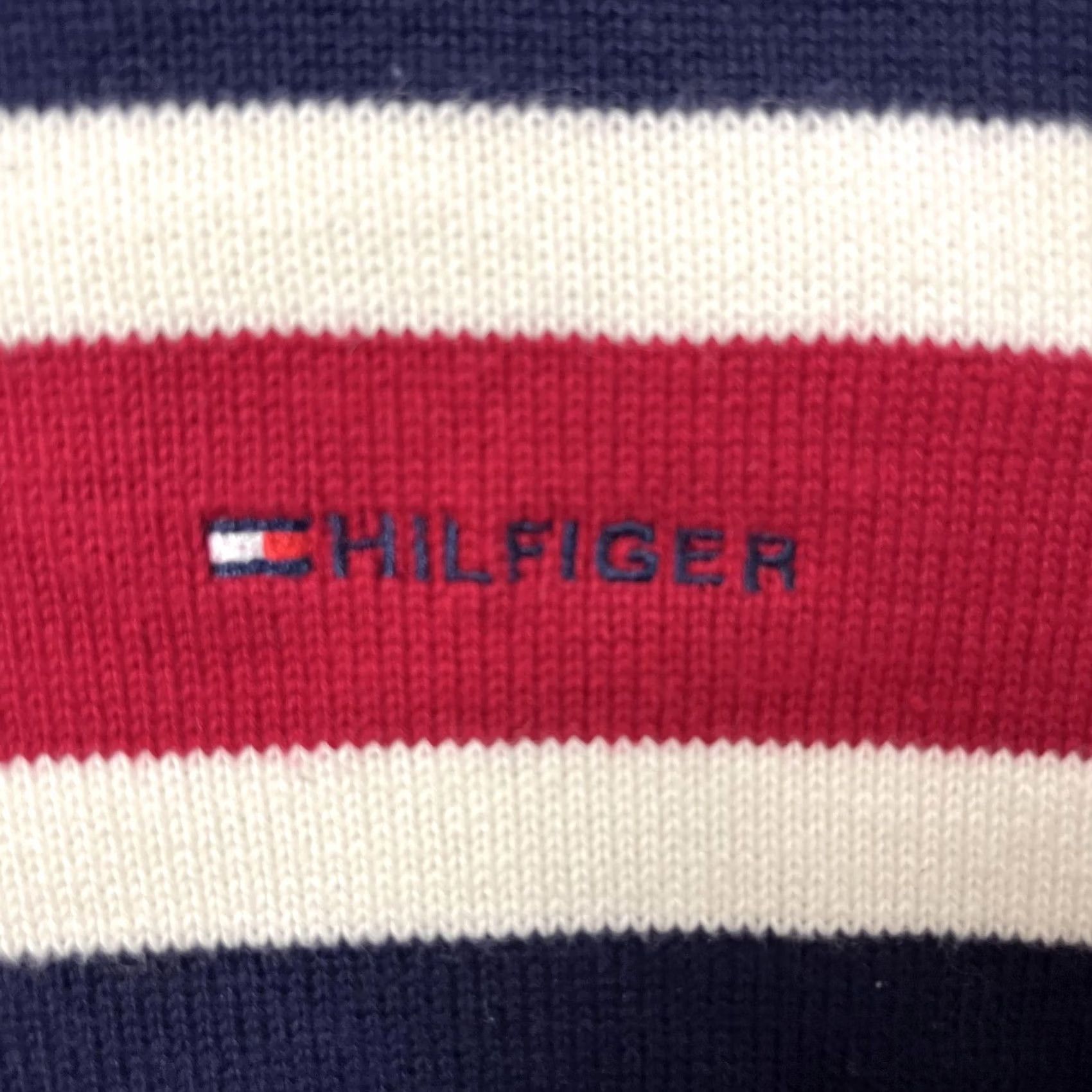 Tommy Hilfiger Tommy Hilfiger Sweater Mens XL Navy Crewneck Cotton Knit Pullover Chest Stripe Size US XL / EU 56 / 4 - 2 Thumbnail