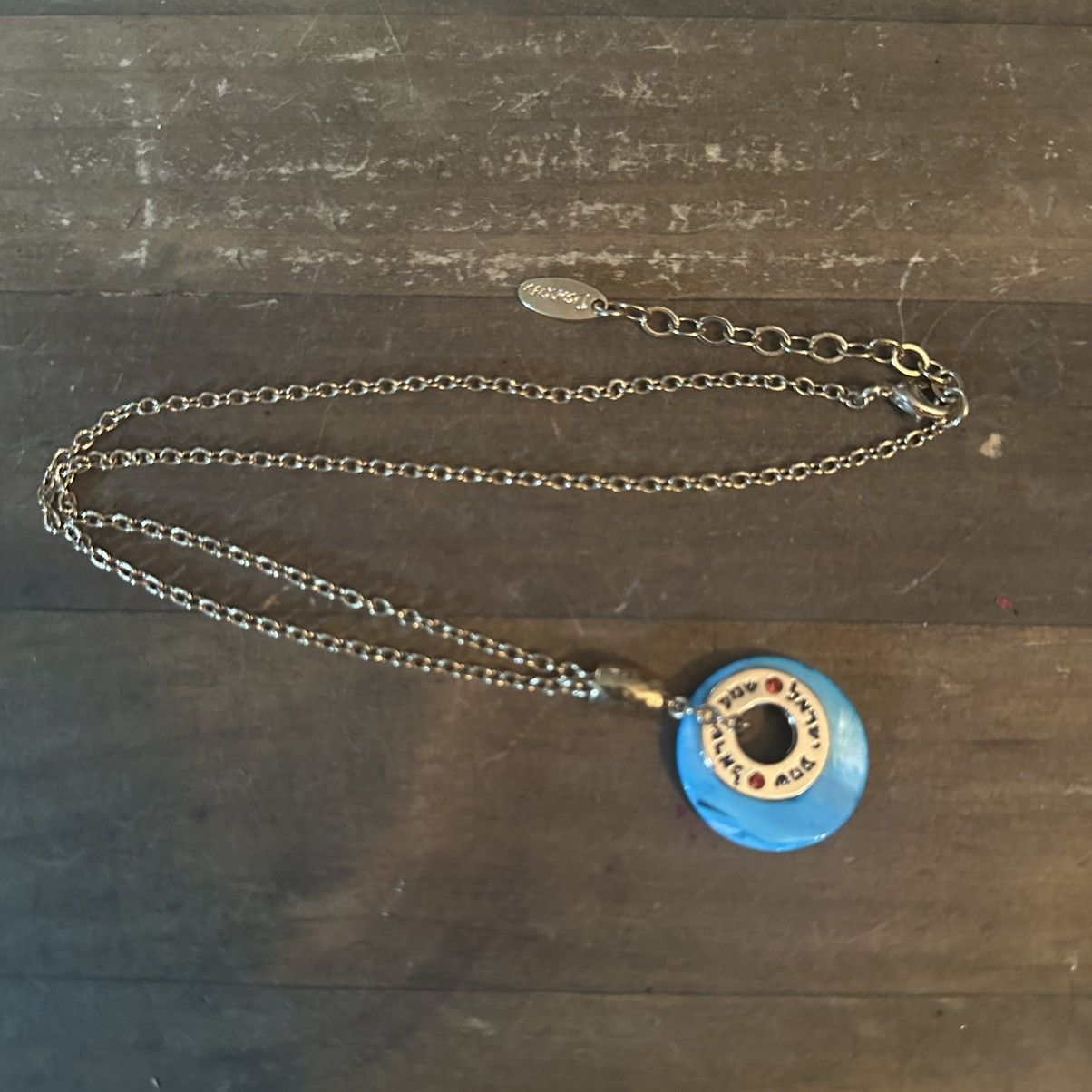 Other Gold tone abalone Hebrew pendant necklace Size ONE SIZE - 2 Thumbnail