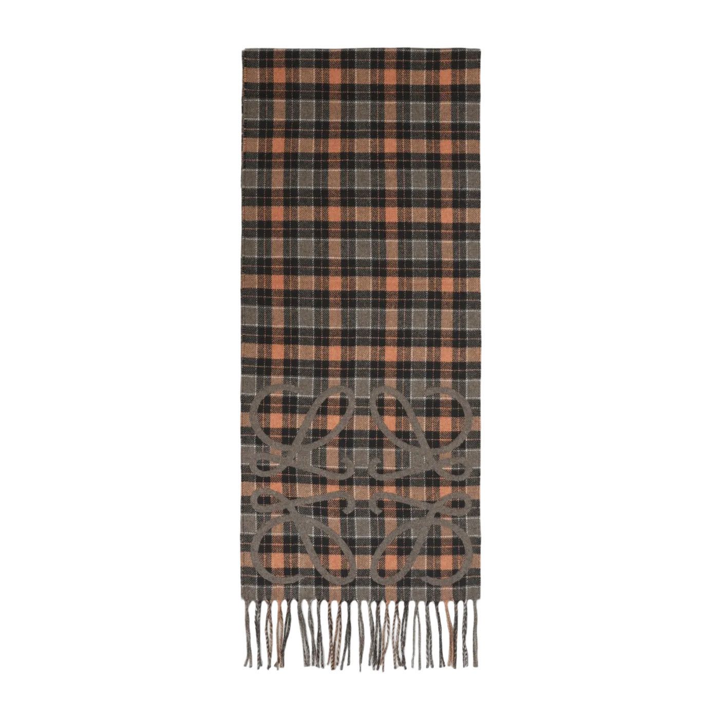 Loewe LOEWE Brown Silk Cashmere Scarf New & Authentic Size ONE SIZE - 2 Thumbnail