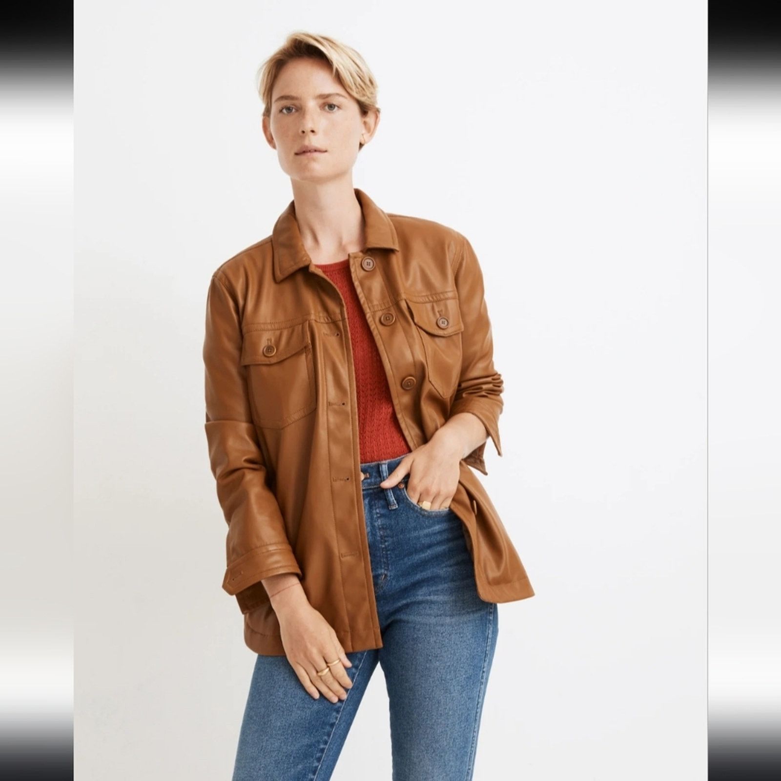 Madewell Madewell Vegan Leather Chore Jacket Size XS Minimalist Size XS / US 0-2 / IT 36-38 - 1 Thumbnail