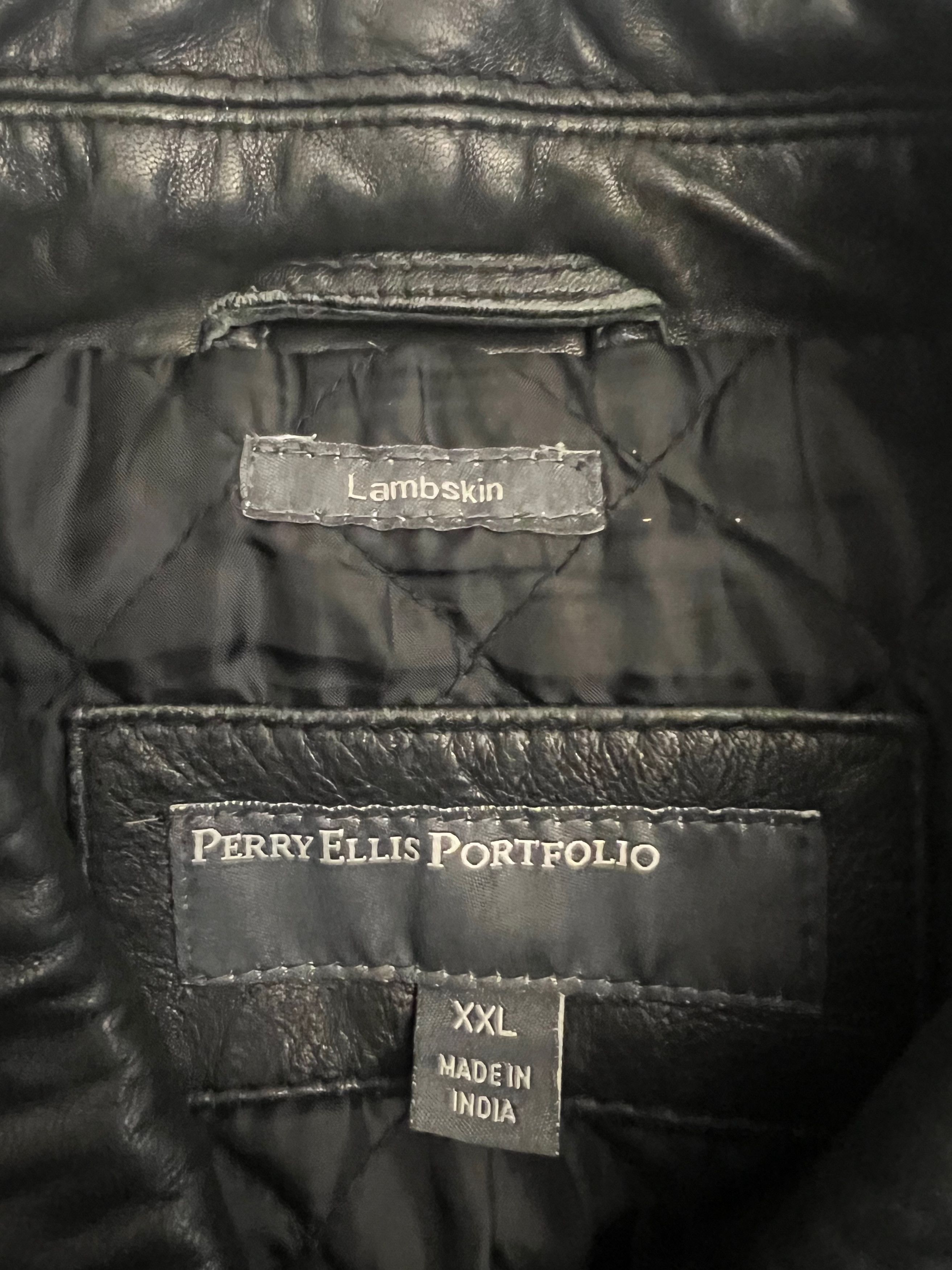 Perry Ellis Portfolio Perry Ellis Lambskin Leather Jacket Grailed