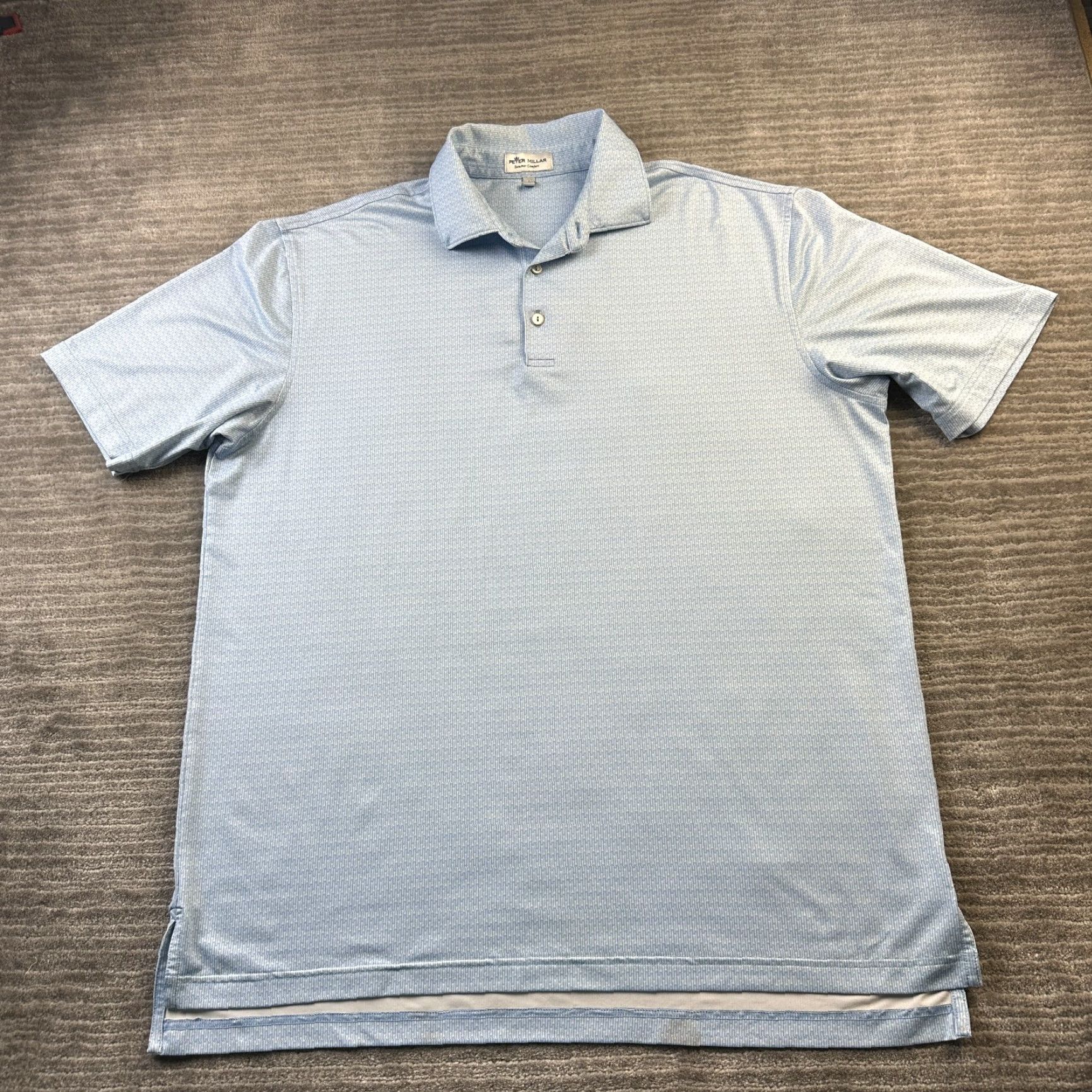 Peter Millar Peter Millar Polo Shirt Mens Large Blue Summer Comfort All Over Print Tees Size US L / EU 52-54 / 3 - 3 Thumbnail