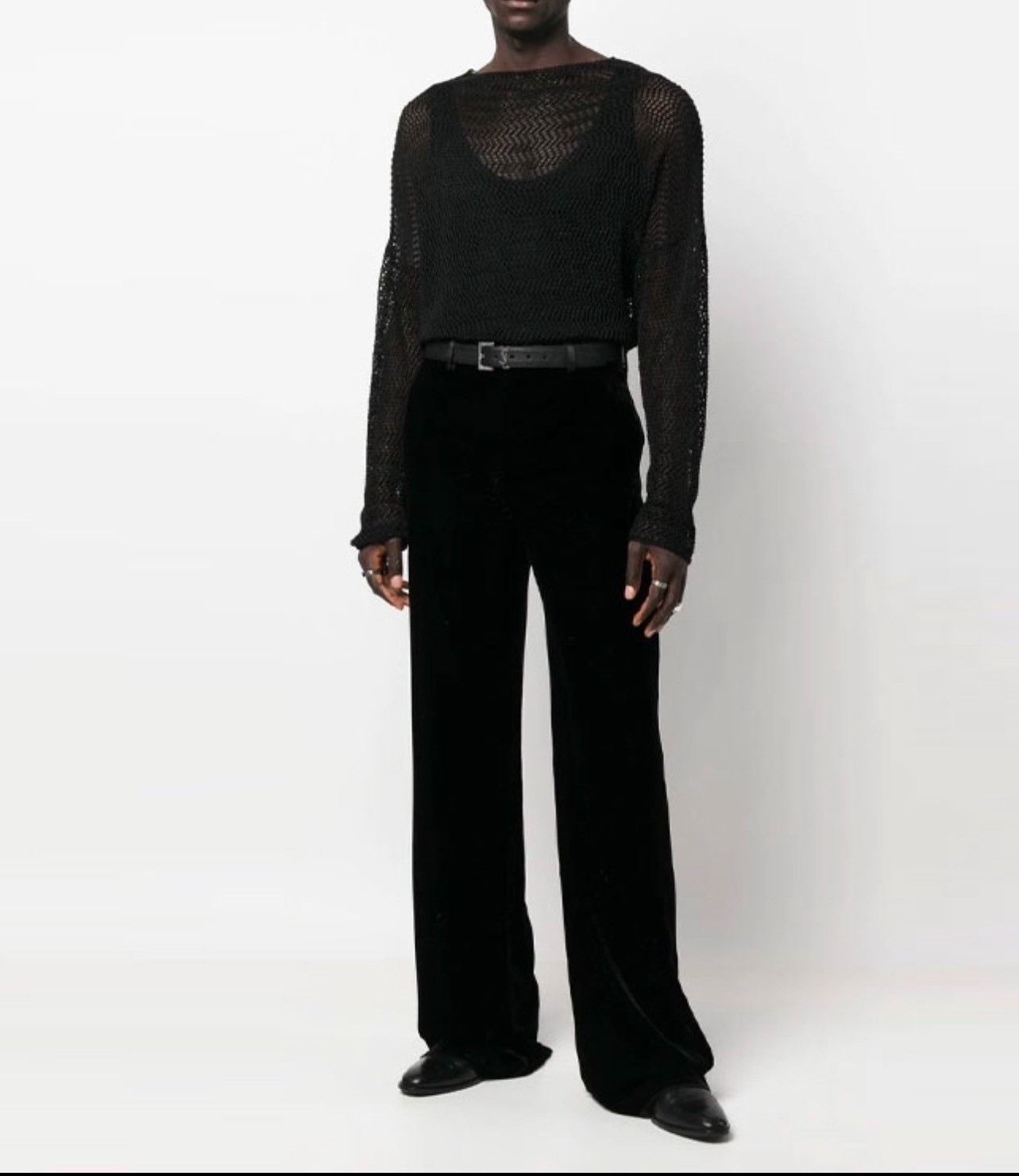 Saint Laurent Paris Saint laurent size US 50Starry Sky Shiny Velvet Wide Leg Pa Size US 34 / EU 50 - 3 Thumbnail