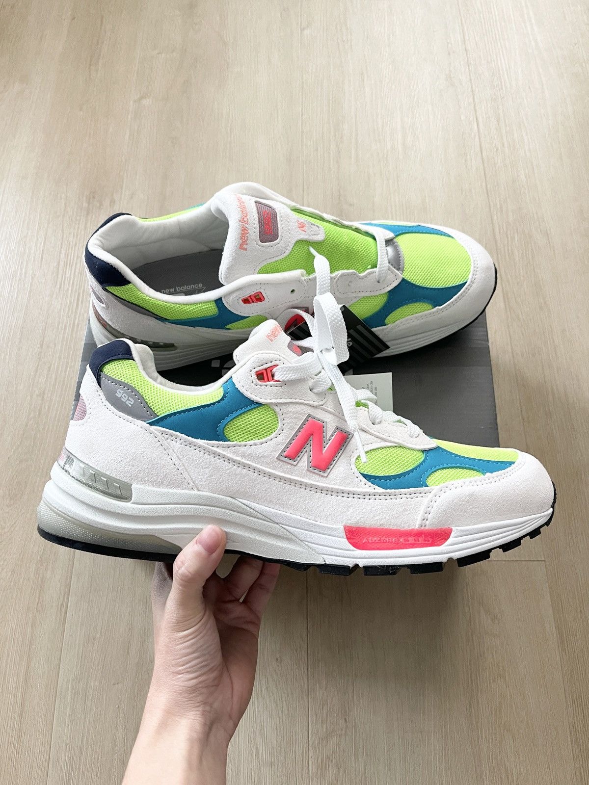 New Balance RARE! New Balance 992 Made in USA White Neon - Size 12 Size US 12 / EU 45 - 1 Thumbnail