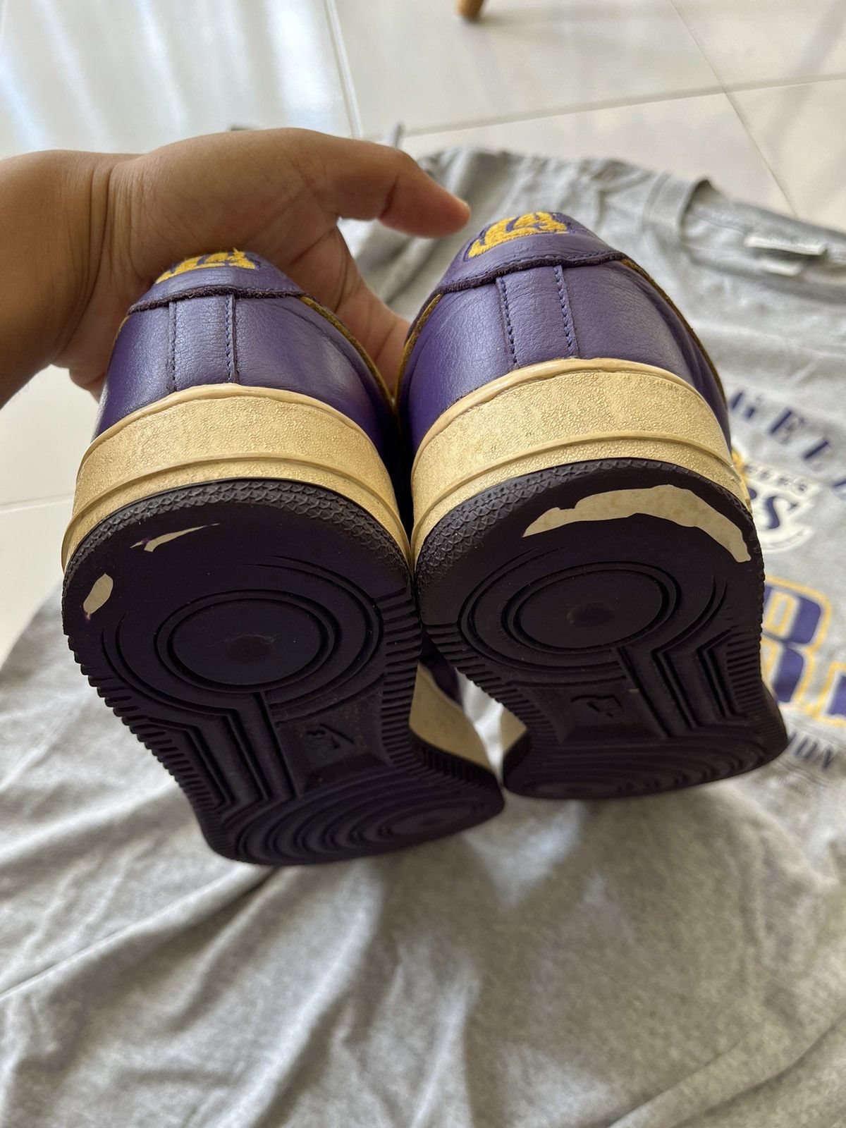 NBA × Nike Vintage Nike Air Force LA Lakers Size US 9.5 / EU 42-43 - 7 Thumbnail