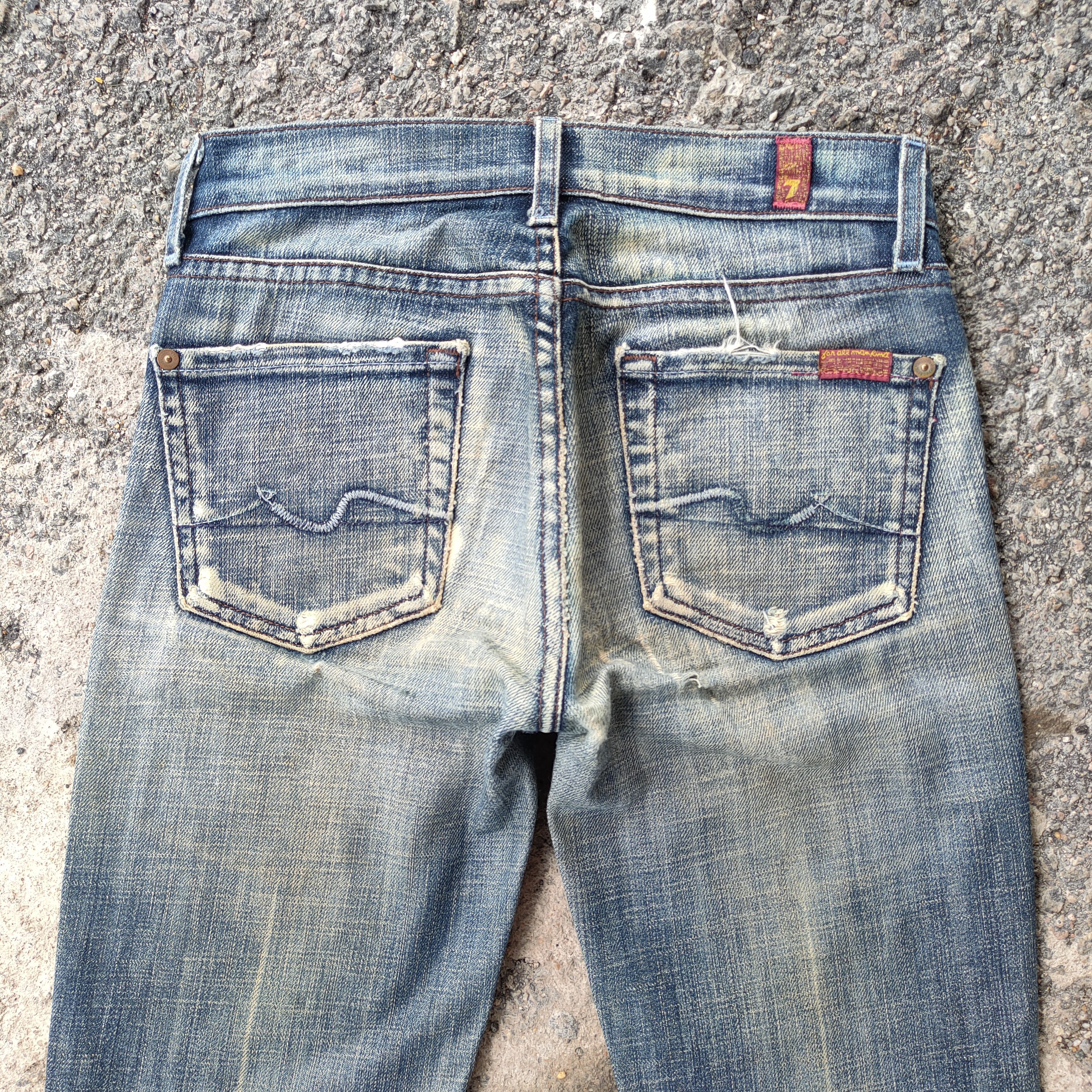 7 For All Mankind BOOTCUT 7 FOR ALL RIPPED FADED JEANS DENIM PANTS Size US 26 / EU 42 - 8 Thumbnail
