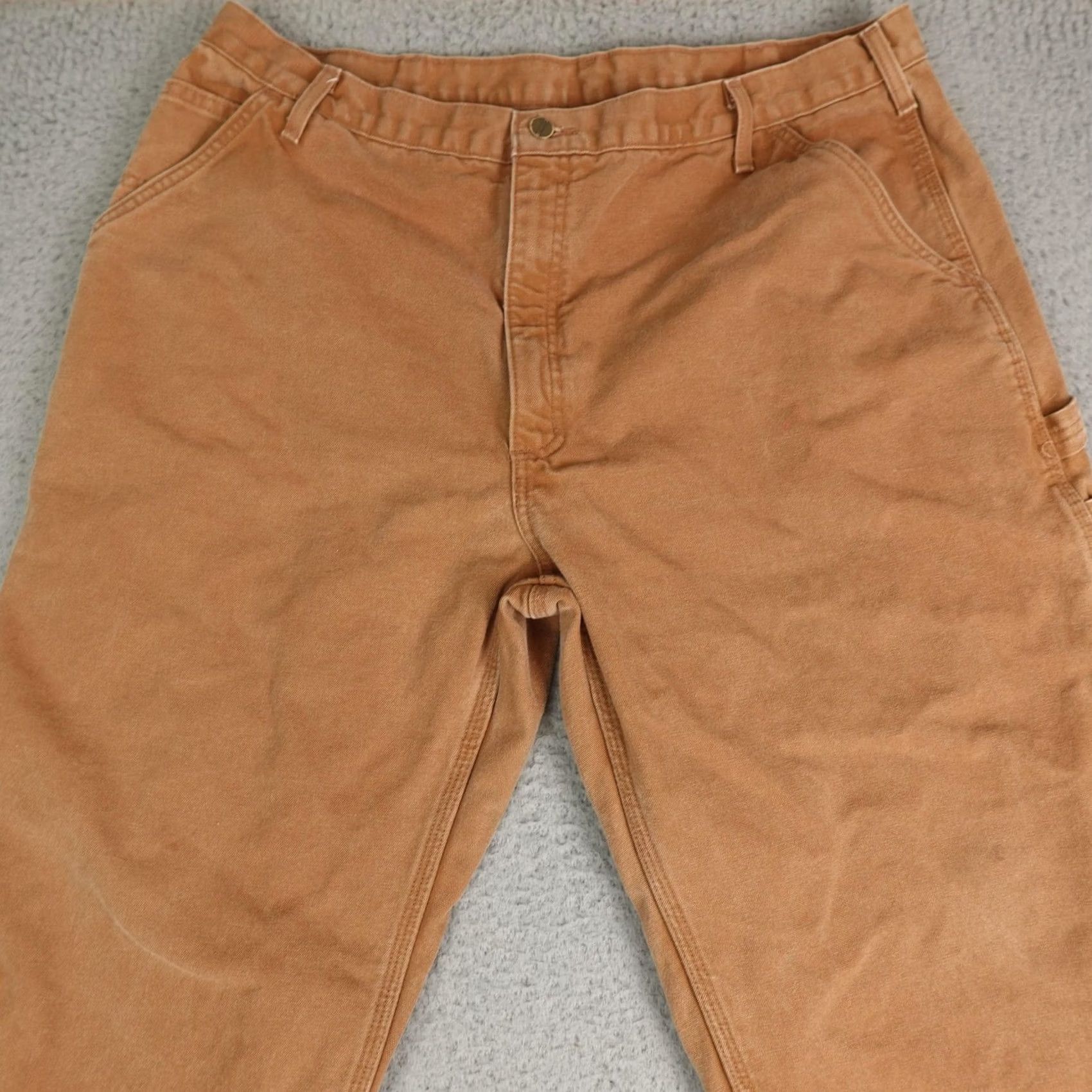 Carhartt Carhartt B111 Pants Mens Brown Flannel Lined Carpenter Work Wear Dungaree 38x32 Size US 38 / EU 54 - 5 Thumbnail