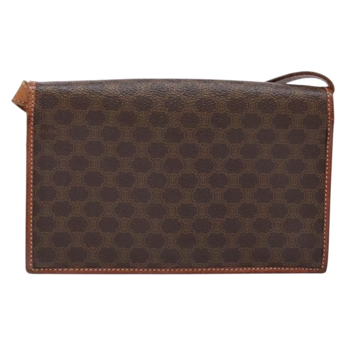Celine CELINE Macadam Canvas Shoulder Bag Pvc Leather Brown Gold Size ONE SIZE - 3 Thumbnail