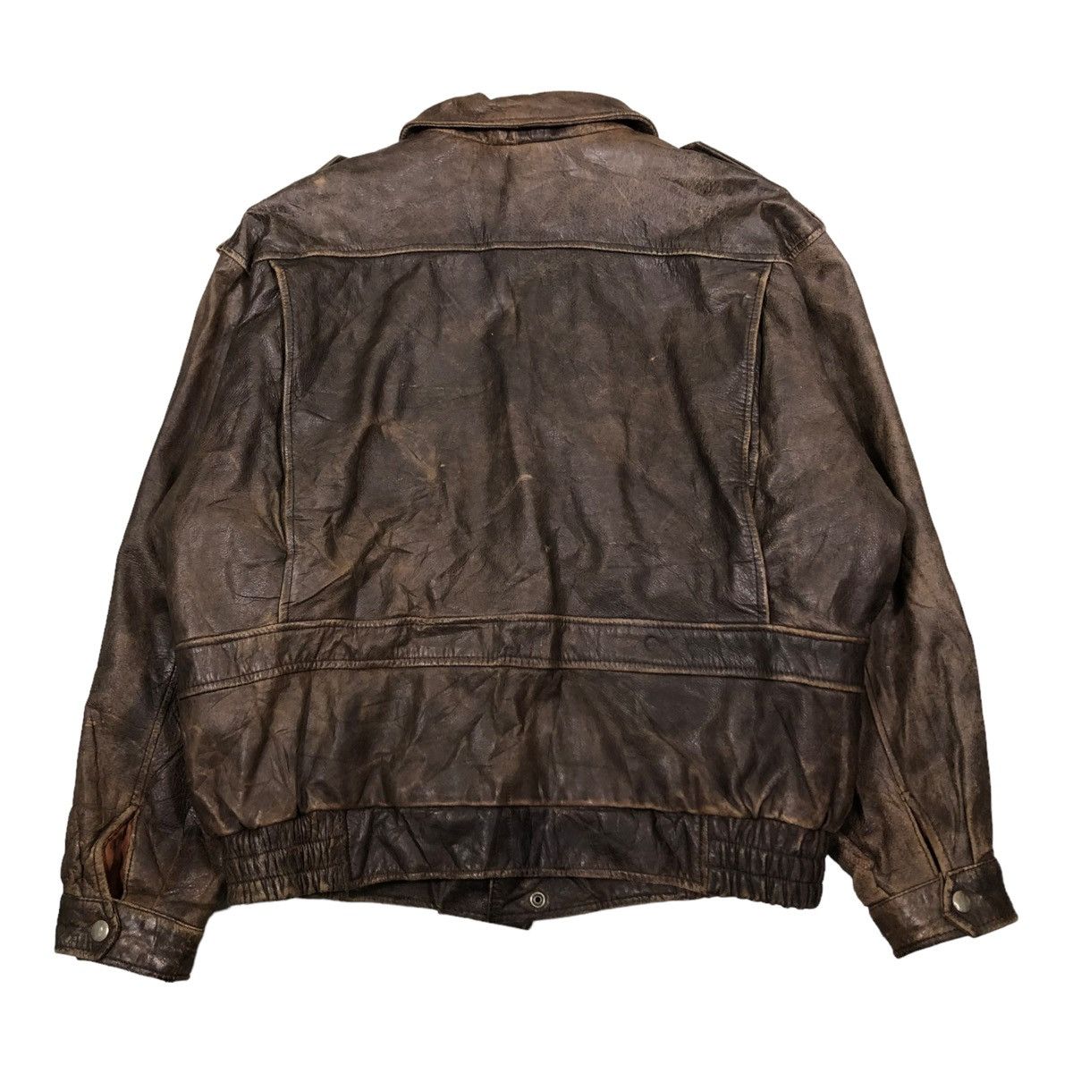 Japanese Brand 🔥VINTAGE FLY BOMBER LEATHER JACKET FOX-TROT JAPAN MADE Size US M / EU 48-50 / 2 - 16 Thumbnail