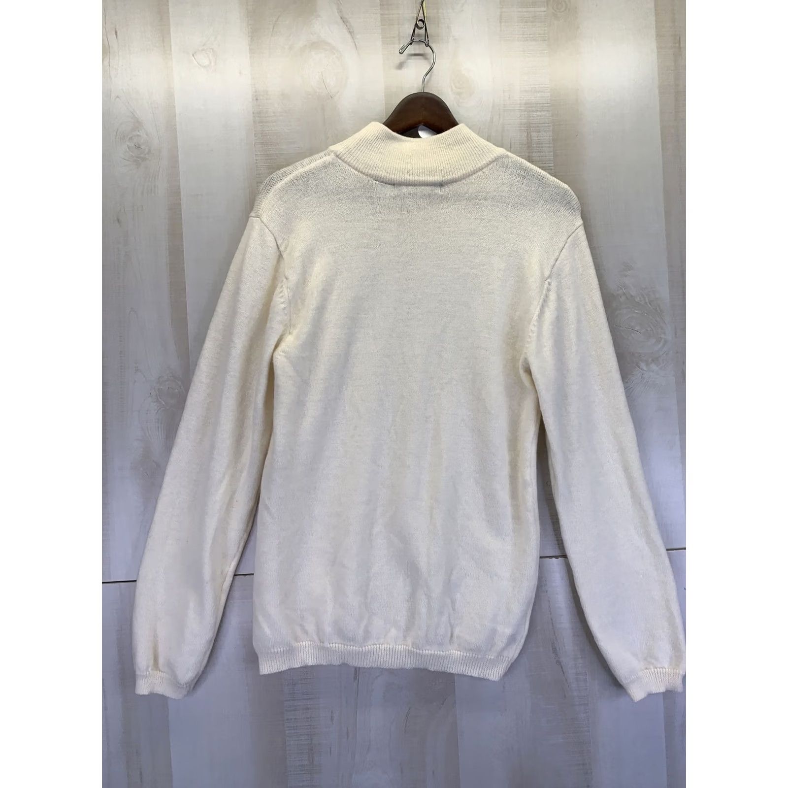Liz Claiborne VINTAGE Liz Claiborne Sweater Wool Ivory Knit Womens Large 9209 Size L / US 10 / IT 46 - 6 Thumbnail