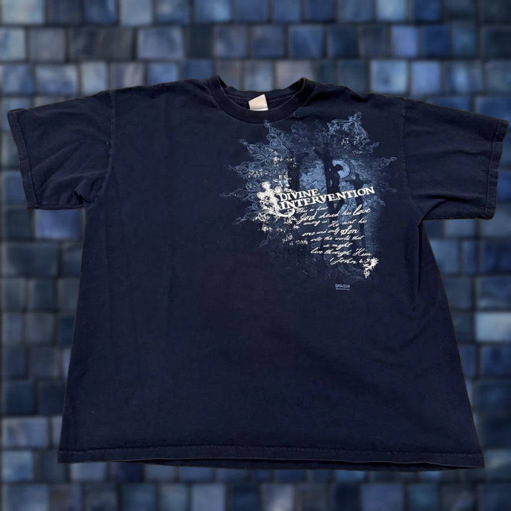 Vintage VINTAGE Divine Intervention Shirt Mens XL Blue Jesus Religion T-Shirt Community 4:9 Christian Tennessee River Casual Size US XL / EU 56 / 4 - 1 Thumbnail