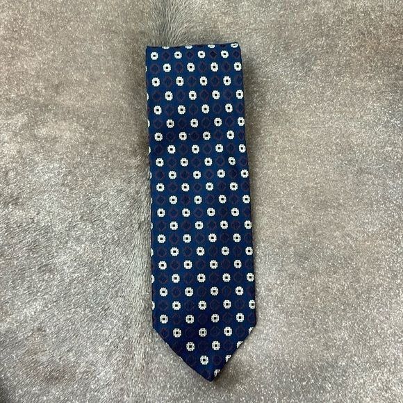Ermenegildo Zegna Ermenegildo Zegna Necktie 100% Silk Geometric Medallions Size ONE SIZE - 1 Thumbnail