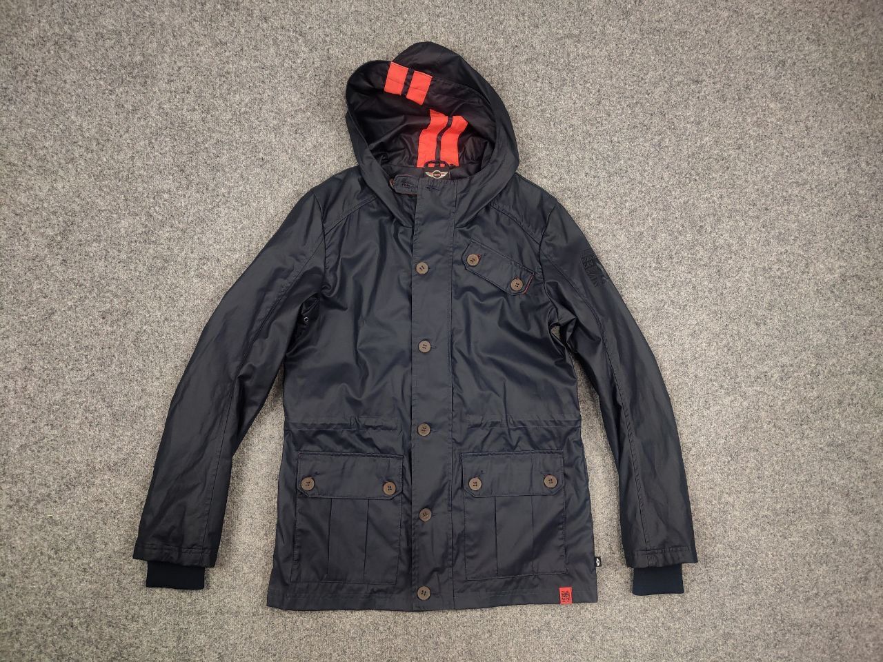 Vintage Mini Cooper Design Waxed Navy Zip Button Pocket Jacket Size US S / EU 44-46 / 1 - 2 Thumbnail