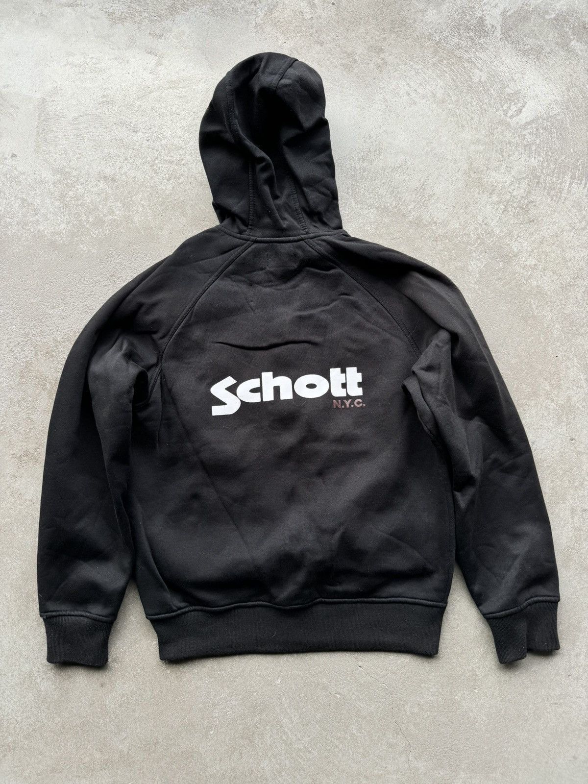image of Schott Thermo Hooded Jacket in Black, Men's (Size Medium)