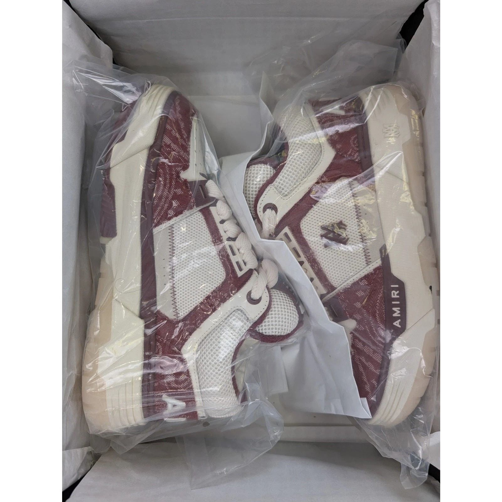 Amiri o1rshd1 Q:3 / Bandana Denim MA-1 Sneakers in Burgundy Size US 11 / EU 44 - 17 Thumbnail