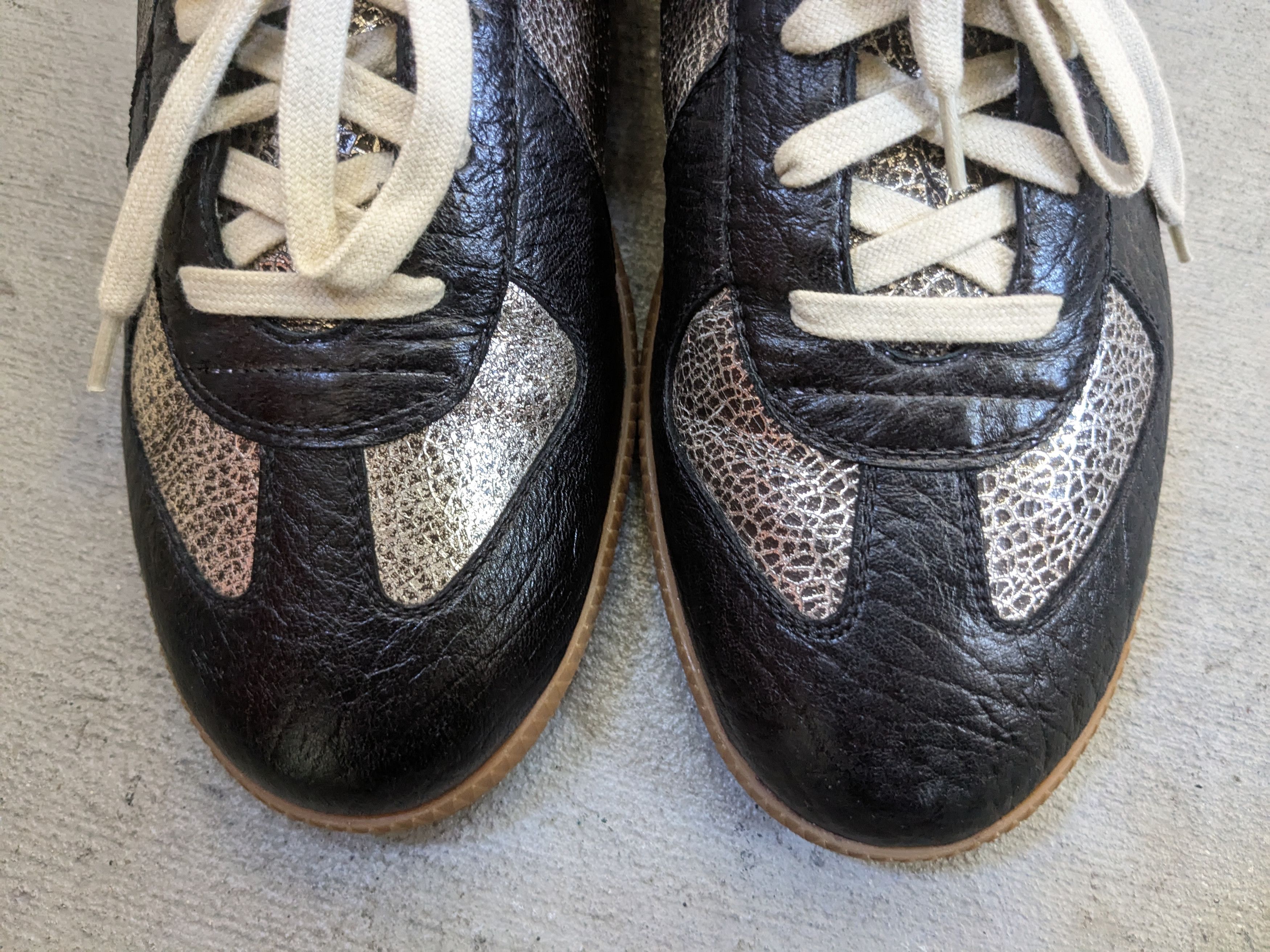 Maison Margiela GAT Replica Black Silver 8.5 41.5 Low Top