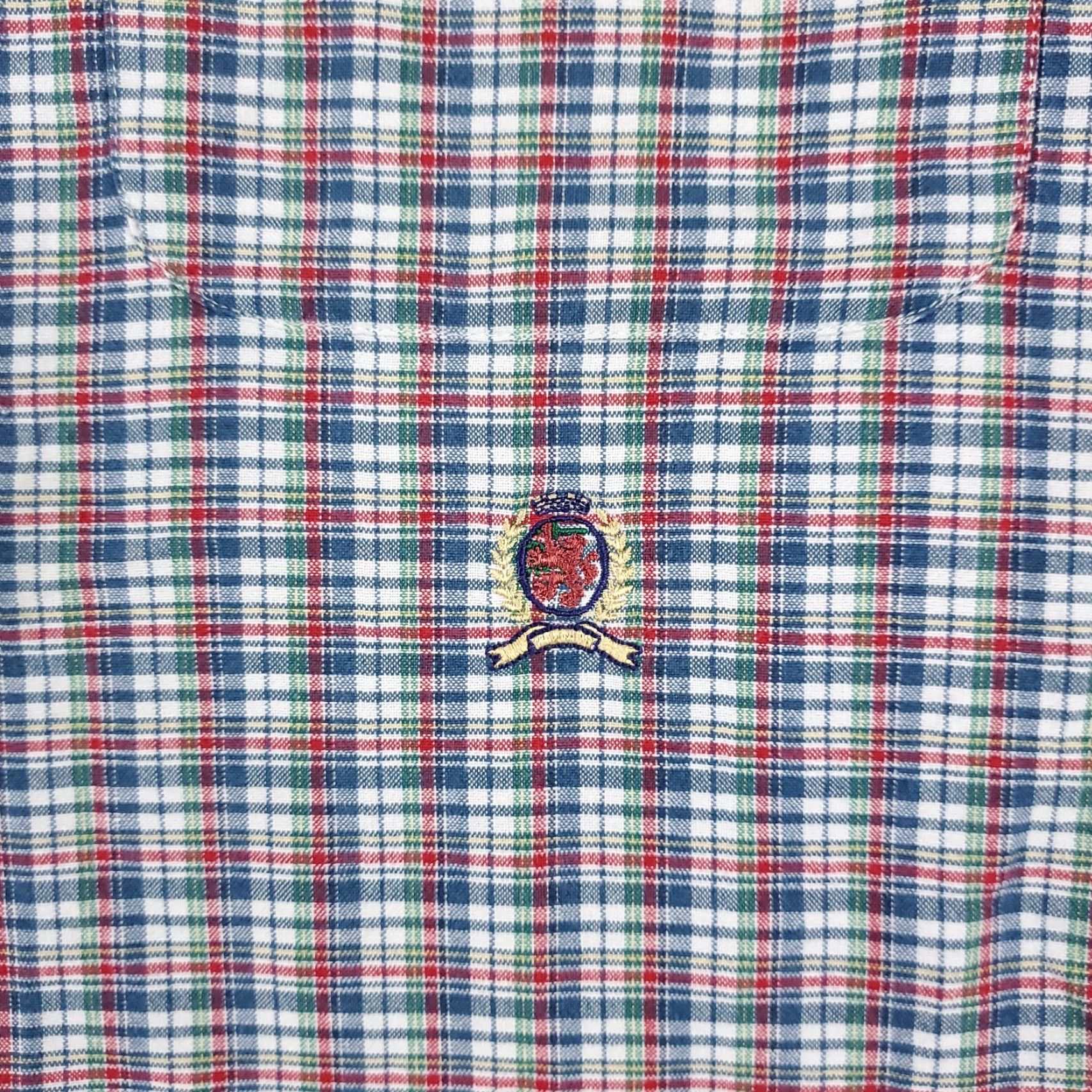 Tommy Hilfiger Tommy Hilfiger Shirt Mens Large Blue Red Plaid Button Up Short Sleeve Shirt Size US L / EU 52-54 / 3 - 2 Thumbnail