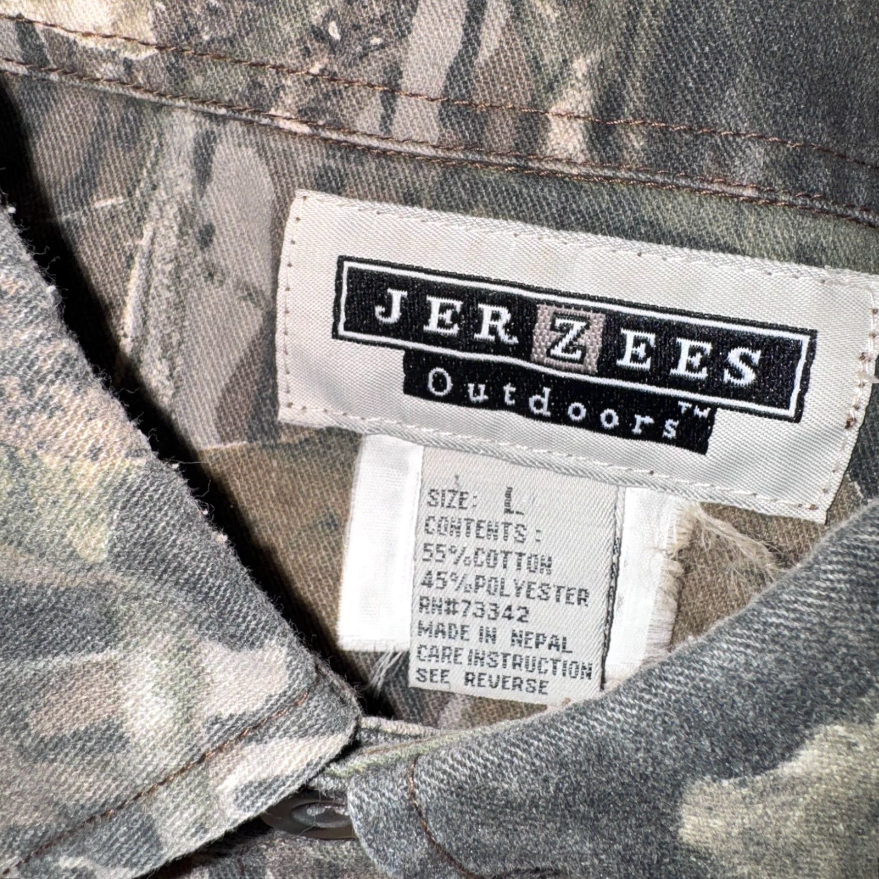 Jerzees VINTAGE Jerzees Outdoors Shirt Mens L Mossy Oak Camouflage Long Sleeve Button-Up Size US L / EU 52-54 / 3 - 2 Thumbnail