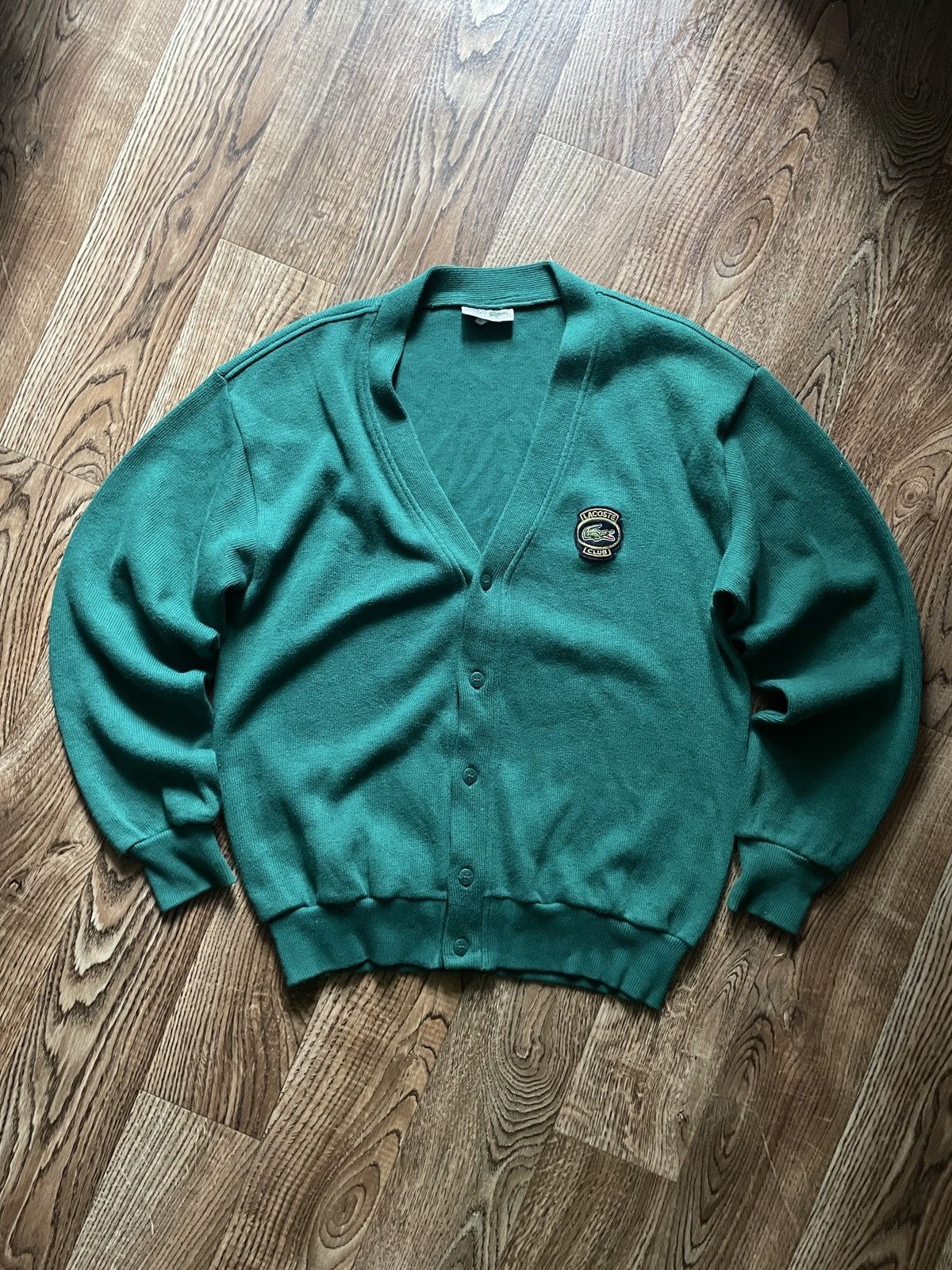 RARE 90s Vintage Lacoste Club Chemise Knit Cardigan Sweater