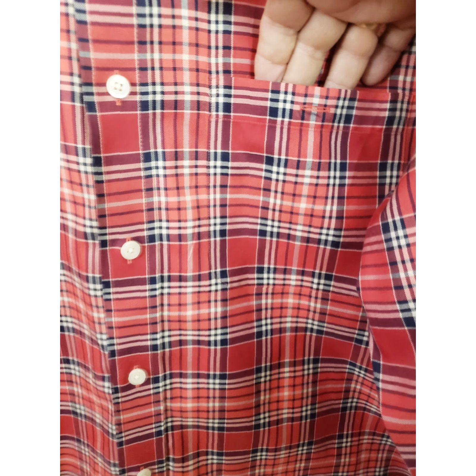 Orvis Orvis Shirt L Red Plaid Long Sleeve Button-Down 100% Cotton Button-Front Pocket Men Regular Size L Mens Size US L / EU 52-54 / 3 - 3 Thumbnail