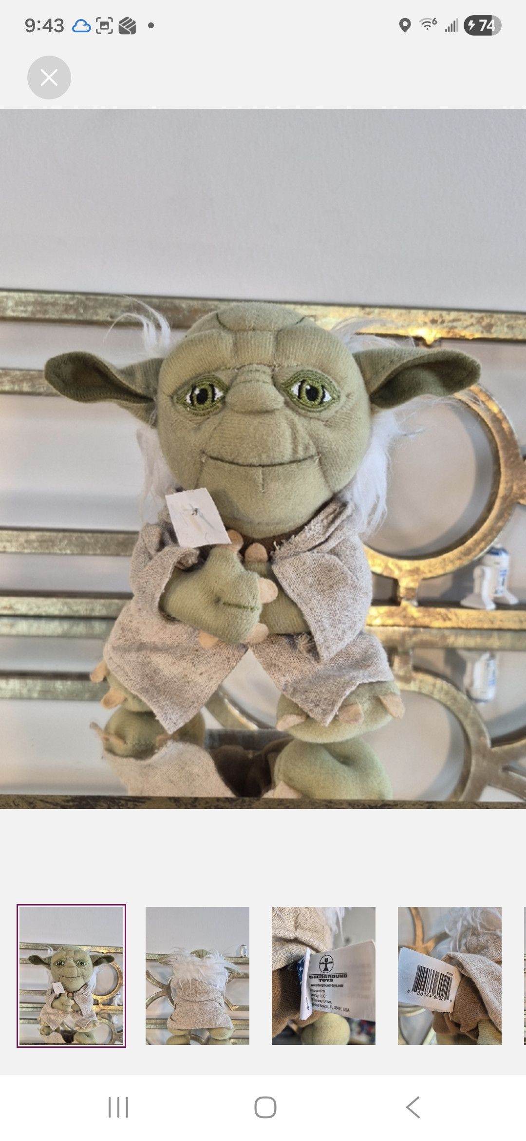 Other Stars Wars × Underground Toys Yoda Plush Size ONE SIZE - 1 Thumbnail