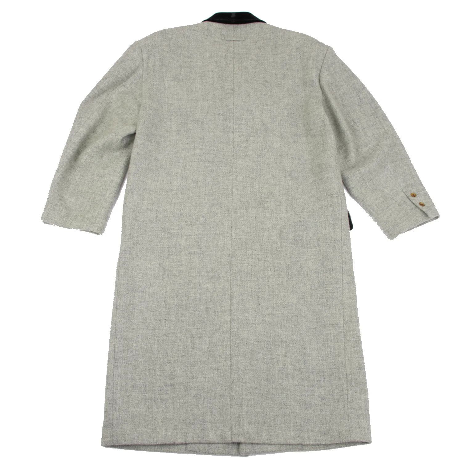 Jean Paul Gaultier Wool Stripe Velour Long Coat in Gray and Black, Size M Size US M / EU 48-50 / 2 - 11 Thumbnail