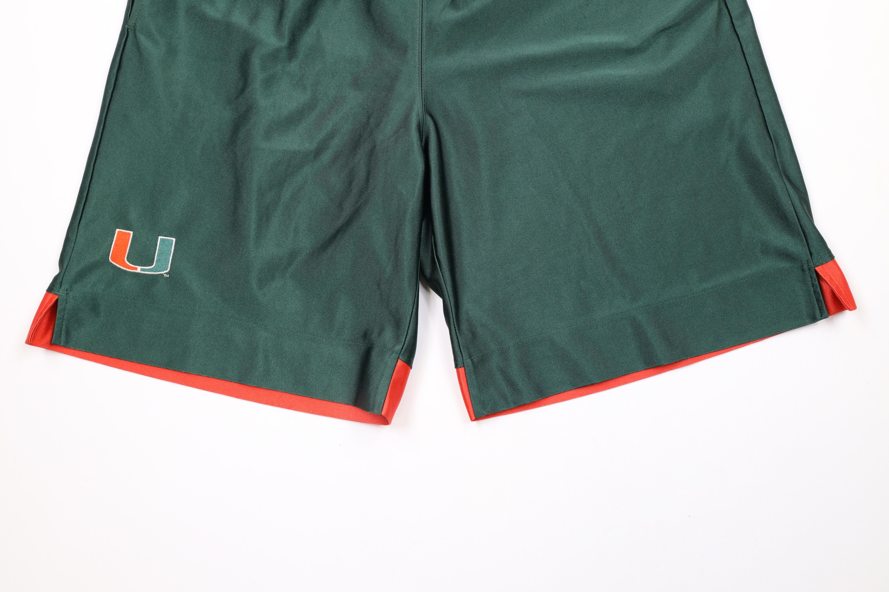 Nike × Vintage Vintage Nike Swoosh University of Miami Basketball Shorts Size US 34 / EU 50 - 4 Thumbnail