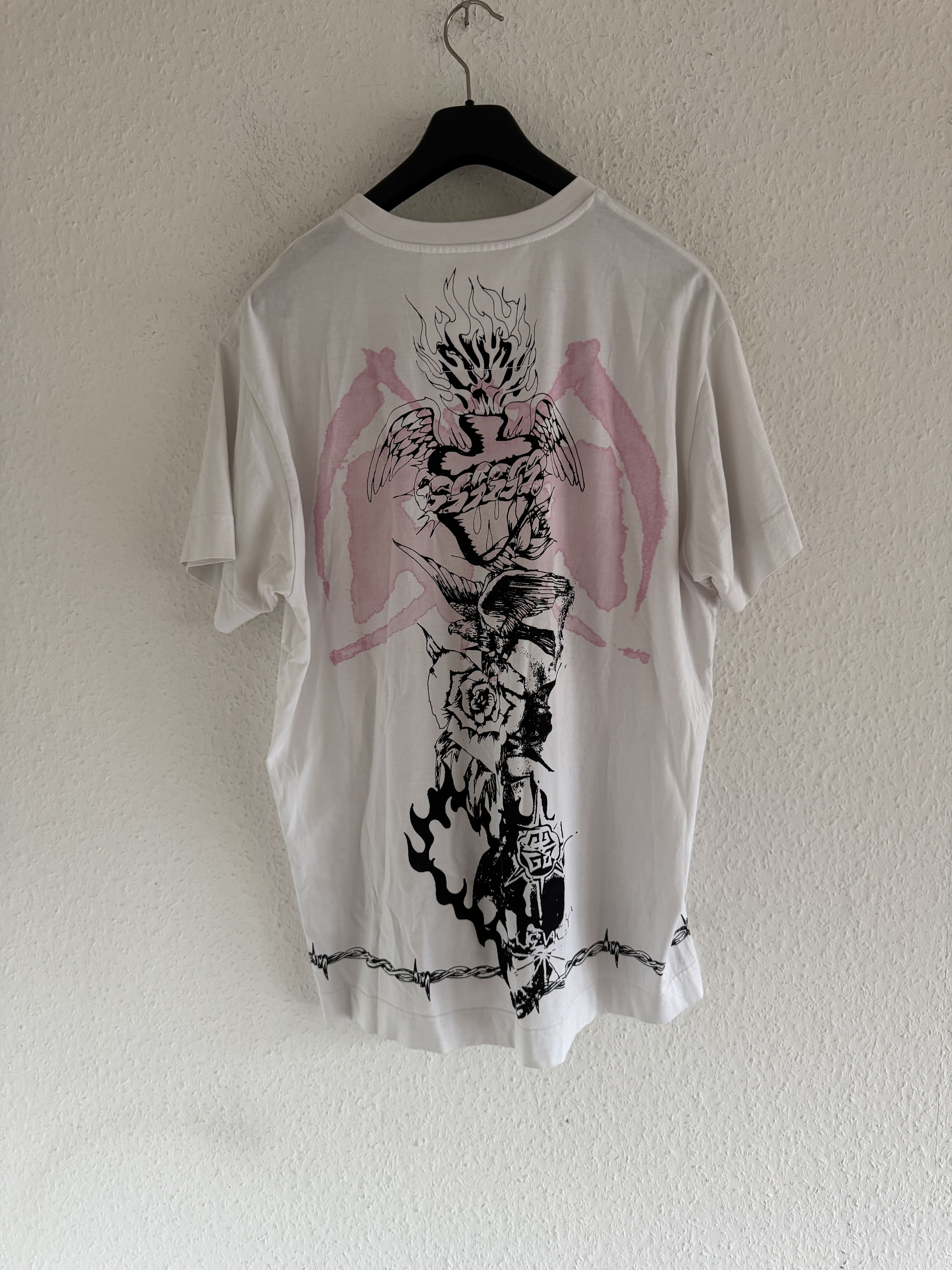Givenchy White Gothic Print Oversized T-Shirt Size US S / EU 44-46 / 1 - 7 Thumbnail