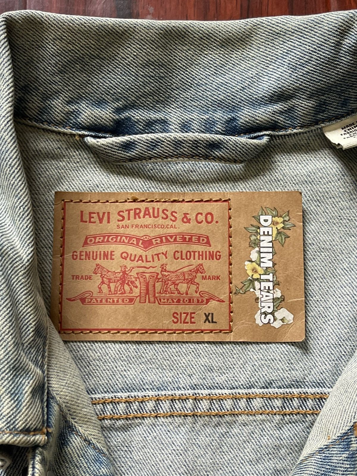 DENIM TEARS × Levi's Denim Tears x Levis Type II Wreath Blue Denim Trucker Jacket Size US XL / EU 56 / 4 - 7 Thumbnail
