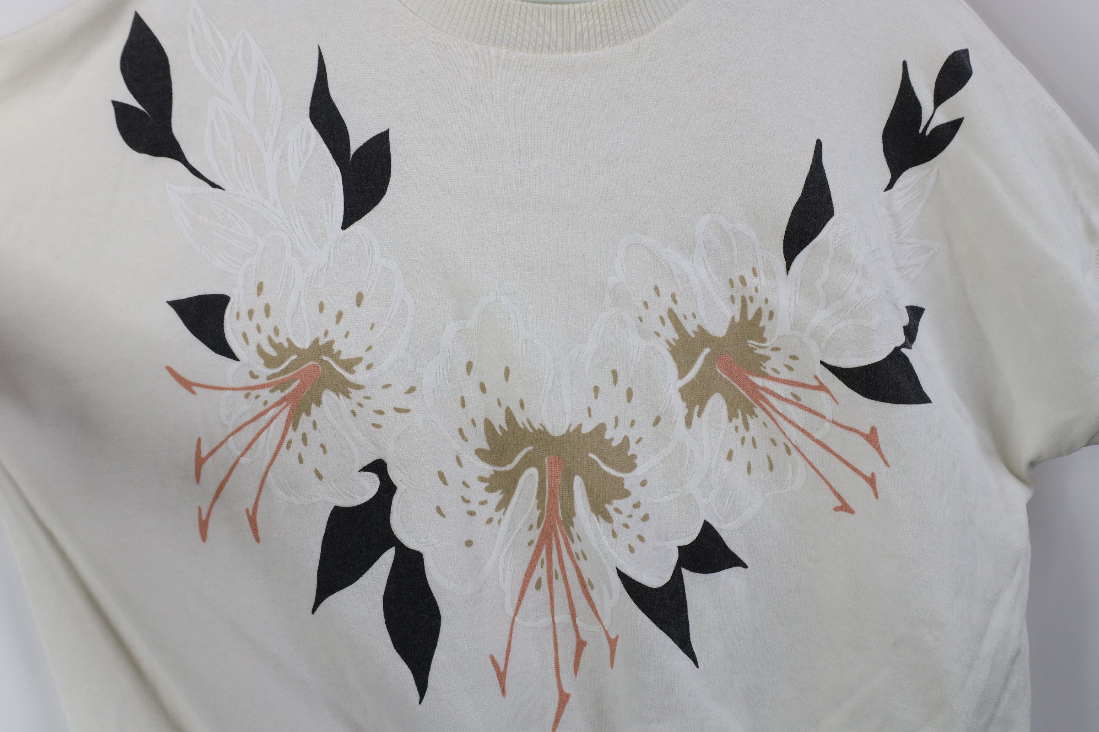 Vintage Vintage 80s Streetwear Dolman Sleeve Flower Pullover T-Shirt Size M / US 6-8 / IT 42-44 - 4 Thumbnail