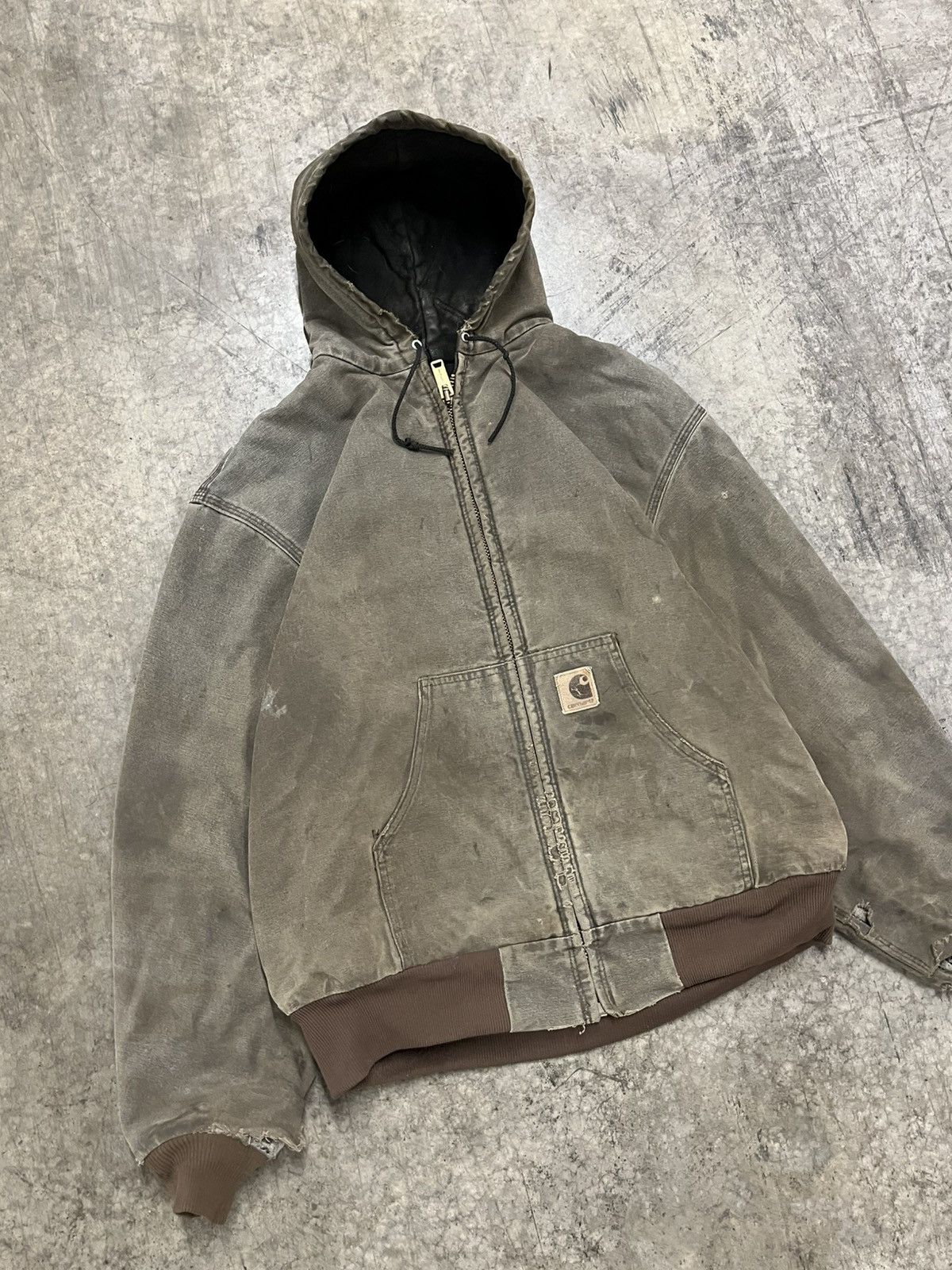 Carhartt × Vintage Carhartt mocha brown perfectly faded and distressed jacket Size US XL / EU 56 / 4 - 7 Thumbnail